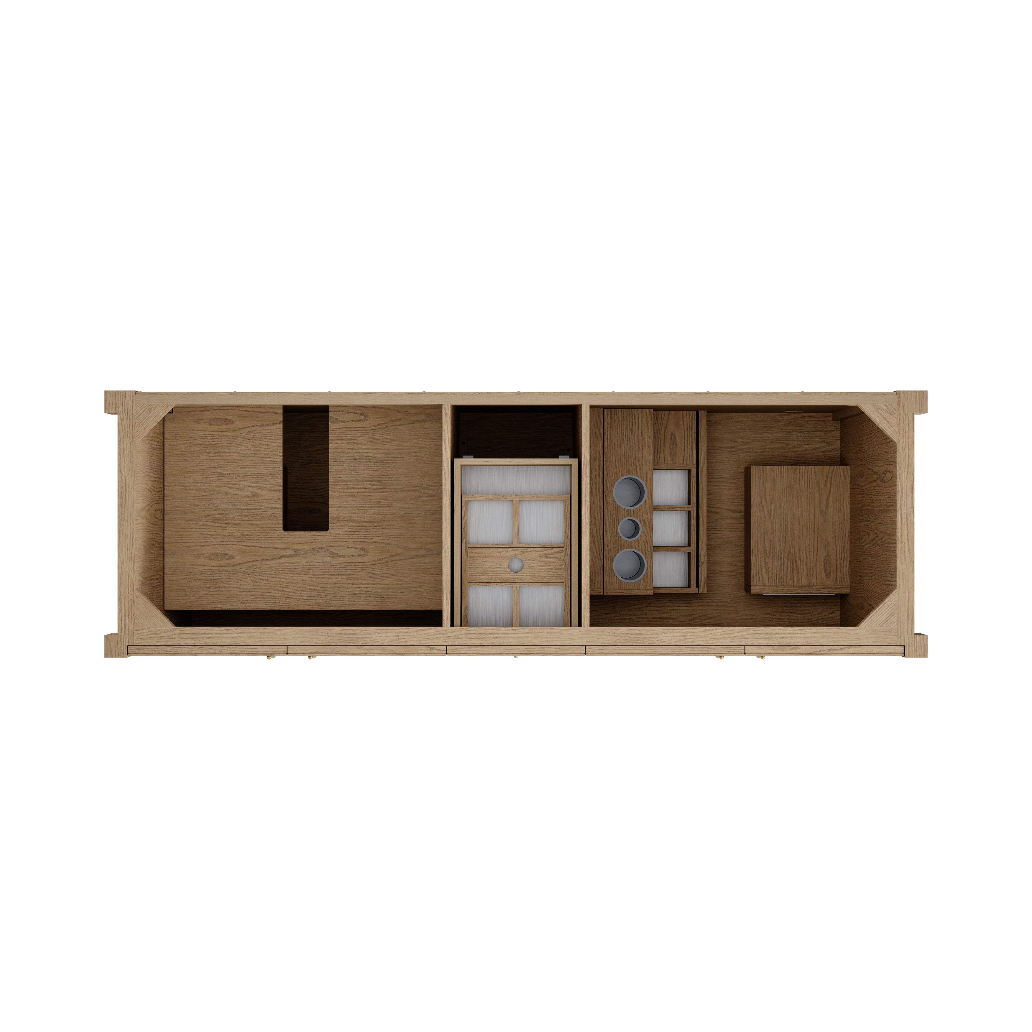 James Martin Kinnsden 72" Double Vanity in Weathered Oak with 3cm Carrara Marble Top