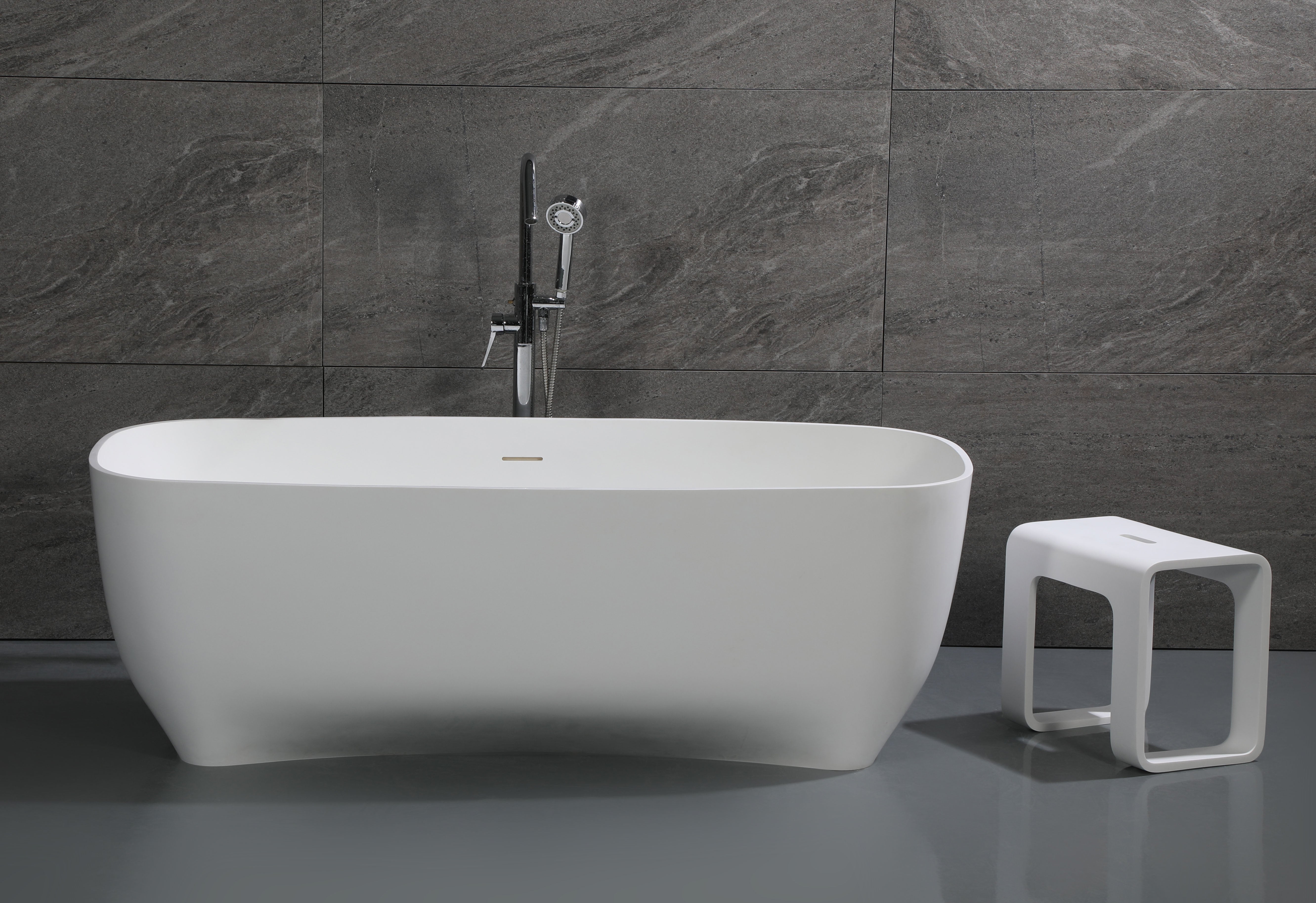 ALFI brand  AB9980 67" White Matte Solid Surface Resin Bathtub