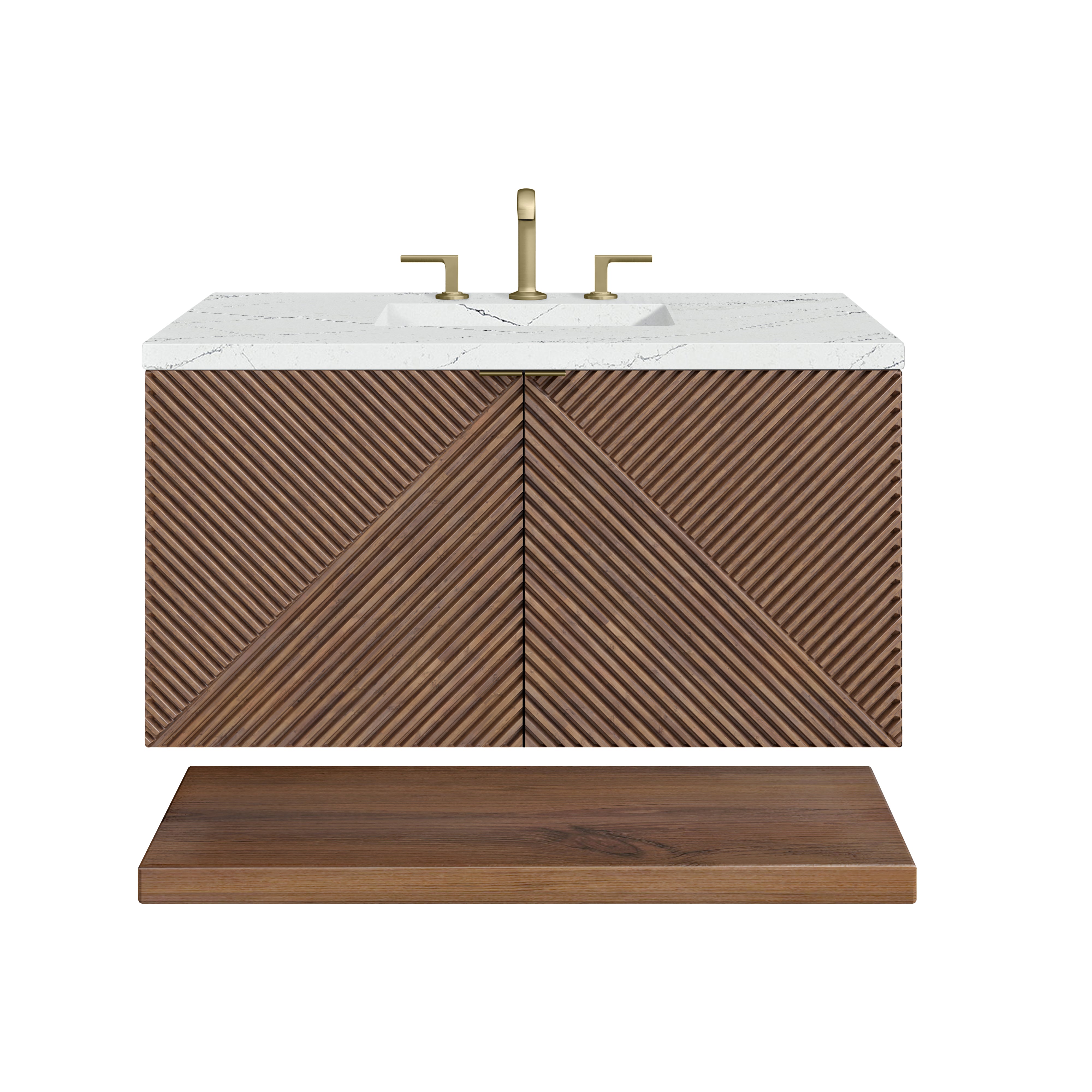 James Martin Marcello 36" Single Vanity in Chestnut with 3cm Countertop