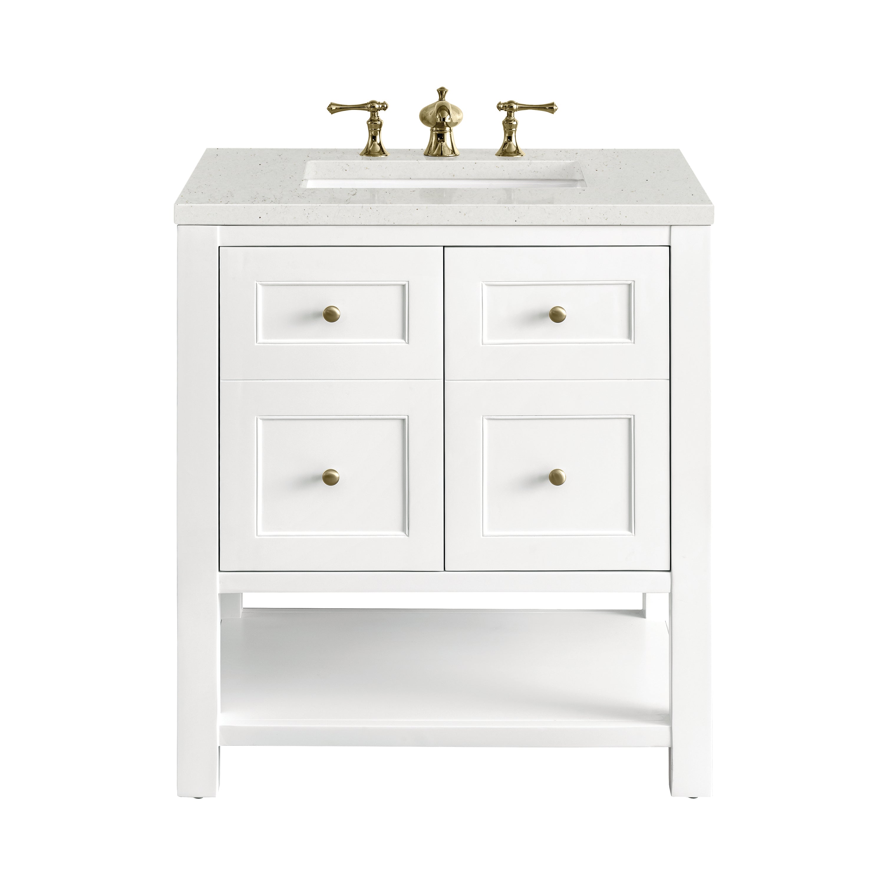 James Martin Breckenridge 30" Single Vanity in Bright White with 3cm Countertop