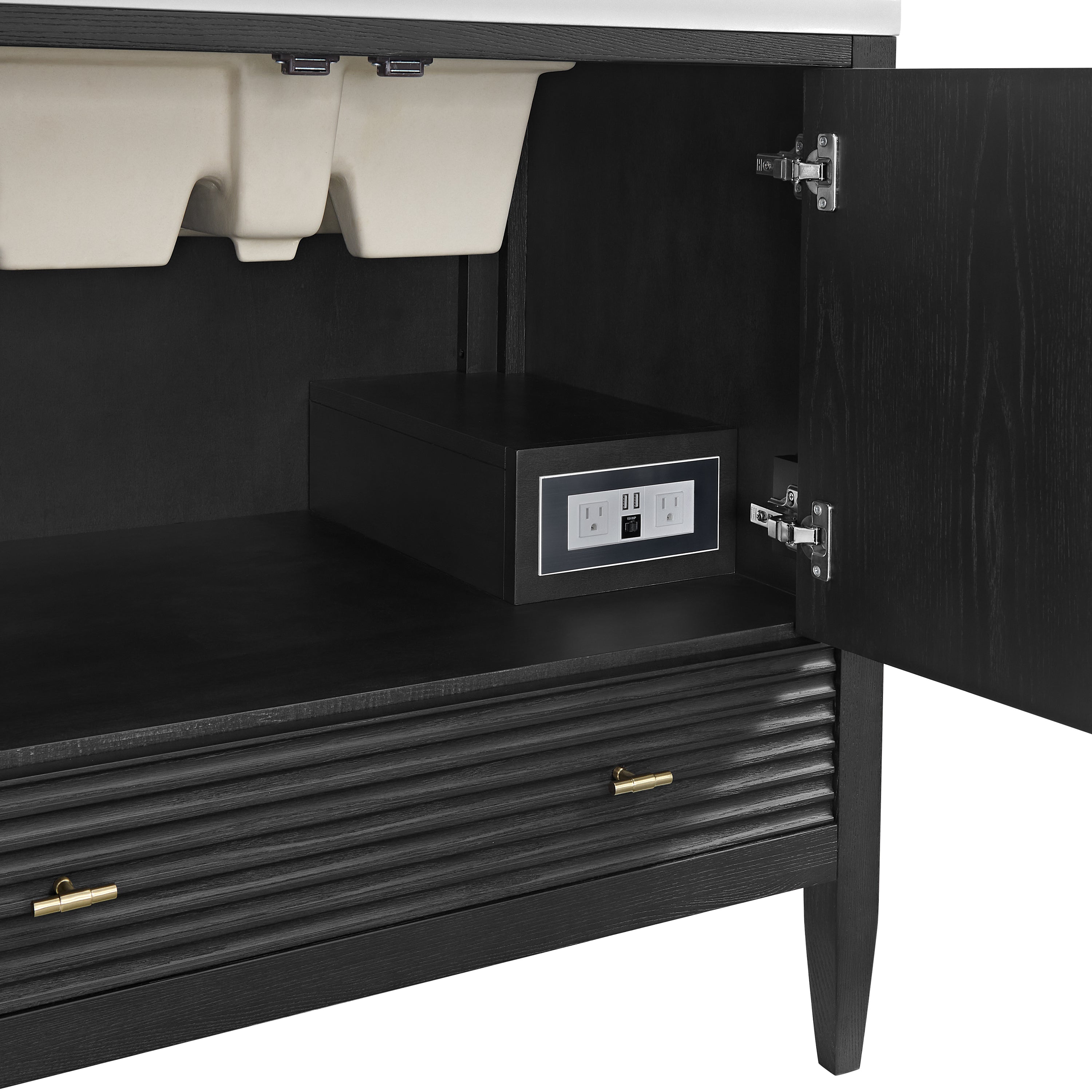 James Martin Myrrin 36" Vanity in Carbon Oak with 3cm Countertop