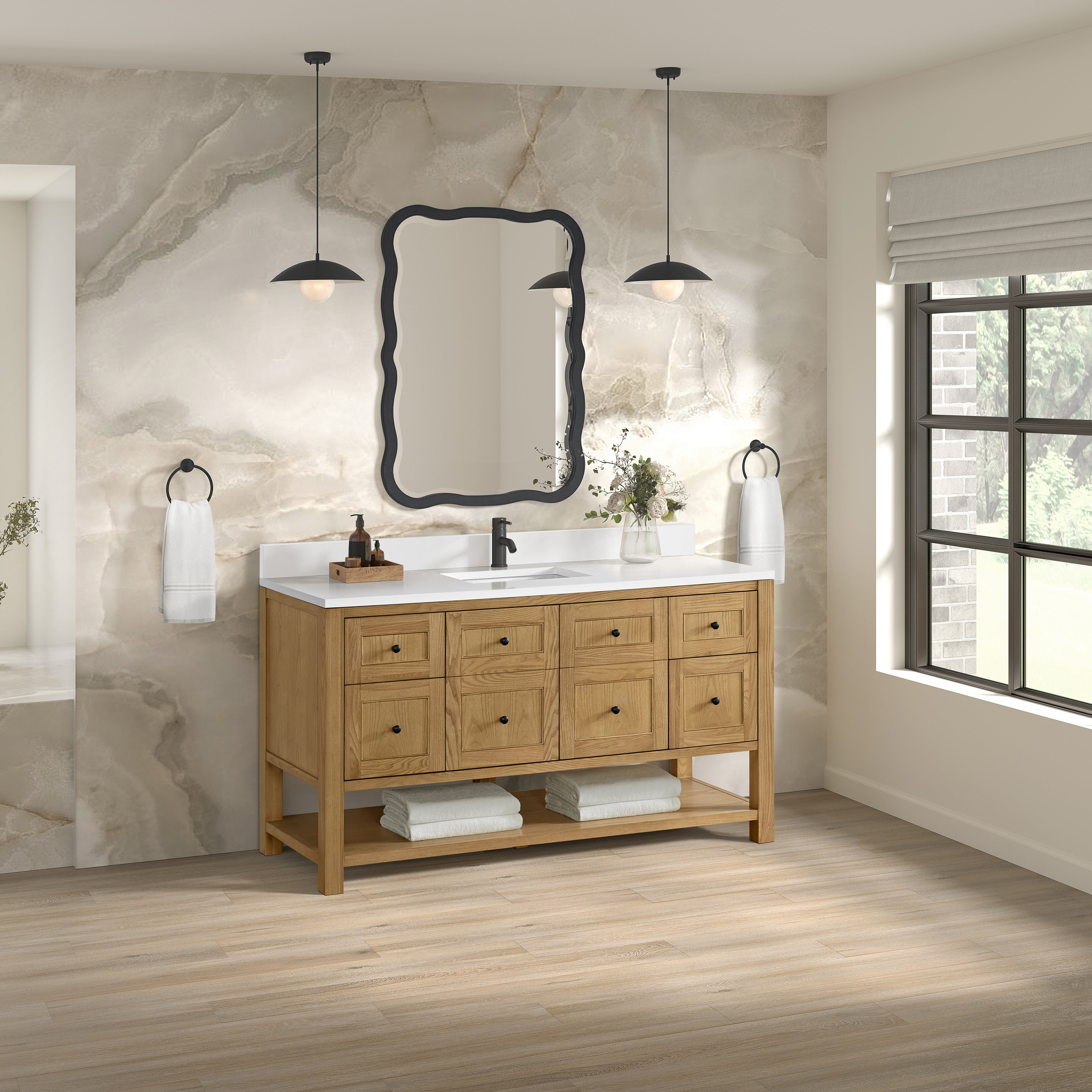 James Martin Breckenridge 60" Single Vanity in Light Natural Oak with 3cm Countertop