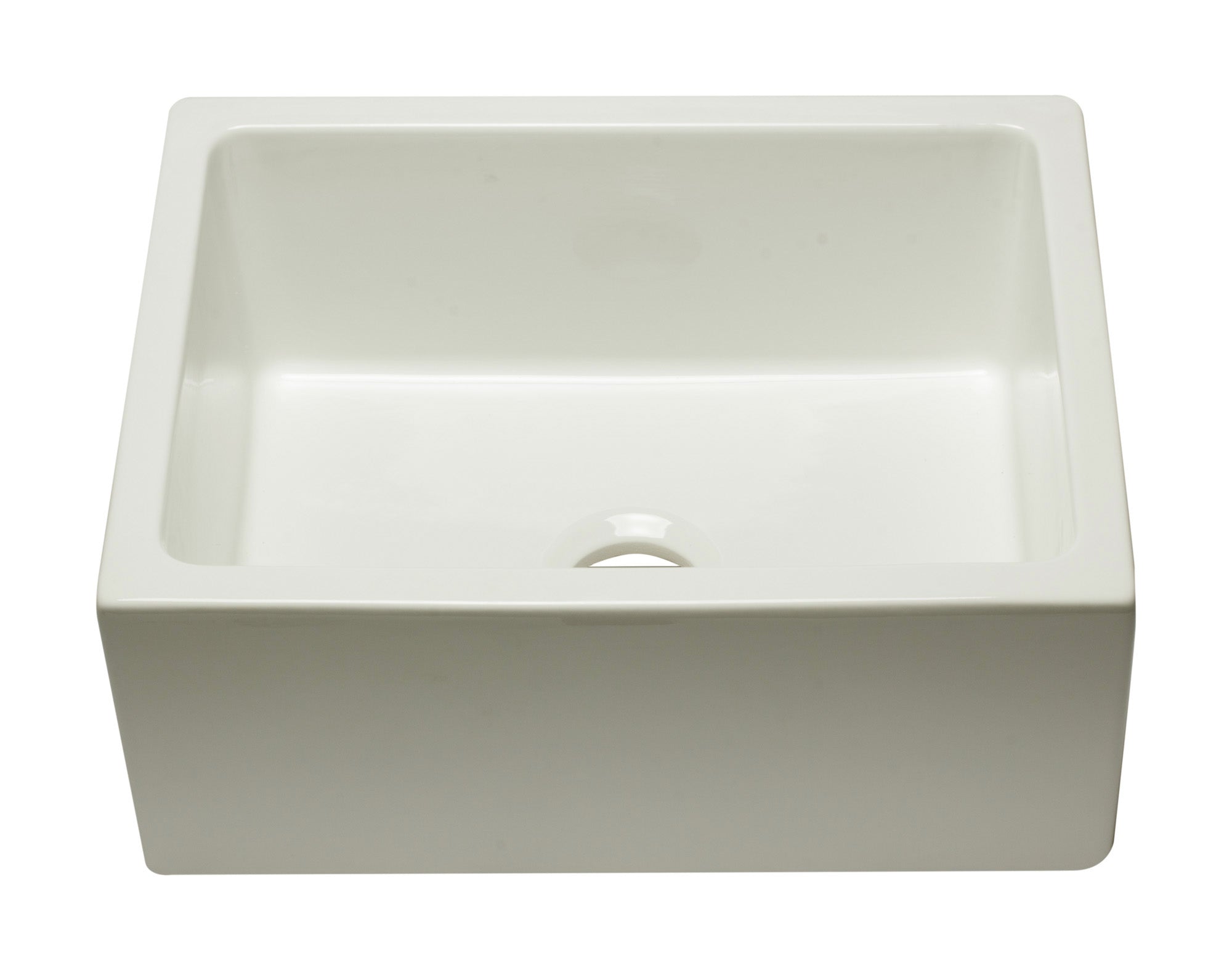 ALFI brand AB2418HS 24" Reversible Smooth / Fluted Single Bowl Fireclay Farm Sink – Biscuit, Black Gloss, Black Matte, White