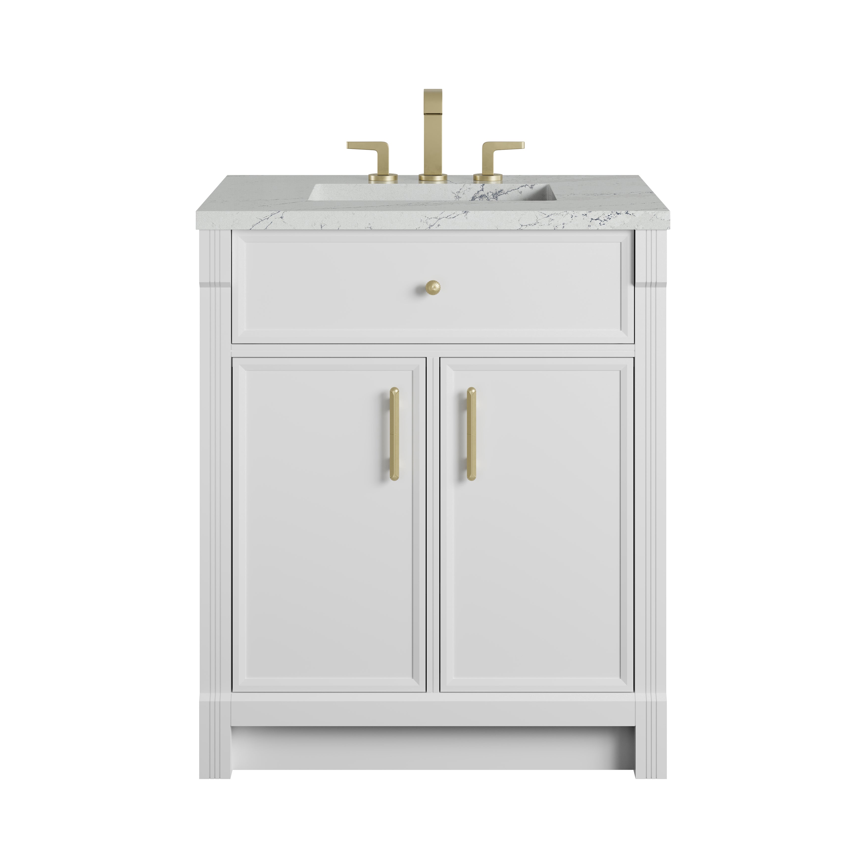 James Martin Bellshire 30" Single Vanity in Bright White with 3cm Countertop
