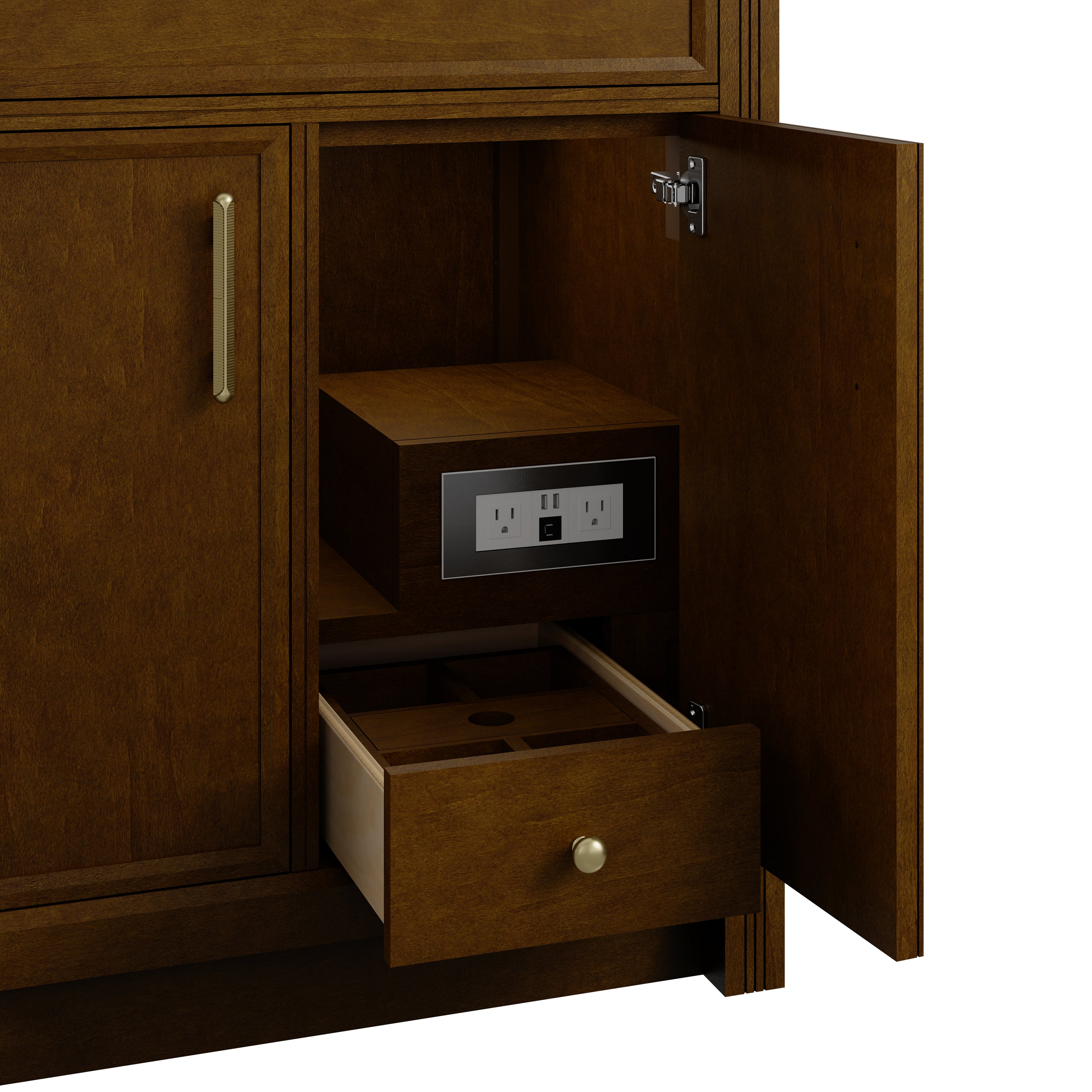 James Martin Bellshire 84" Dual Vanity Set with 24" Make-Up Counter in Honey Oak with 3cm Countertop