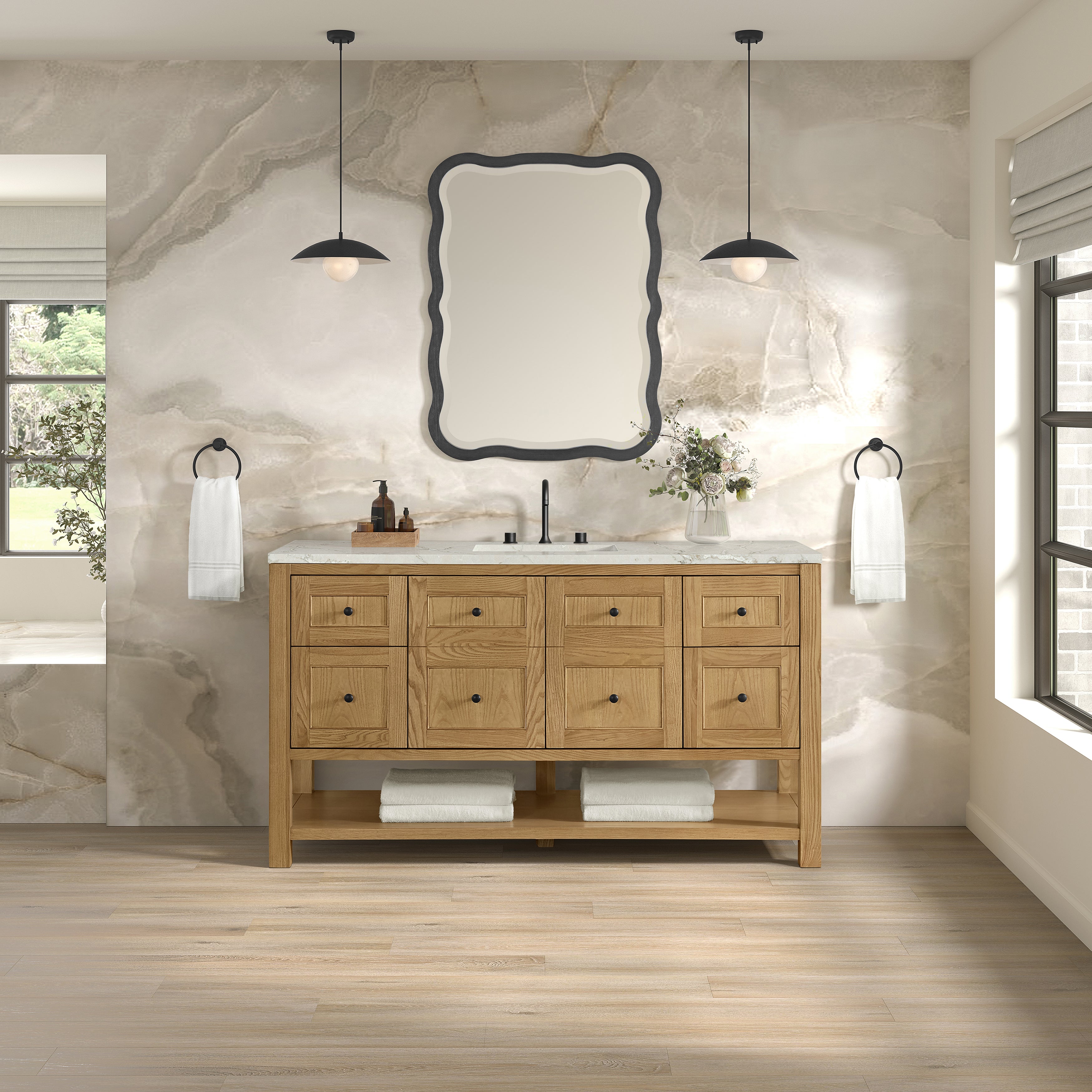 James Martin Breckenridge 60" Single Vanity in Light Natural Oak with 3cm Countertop