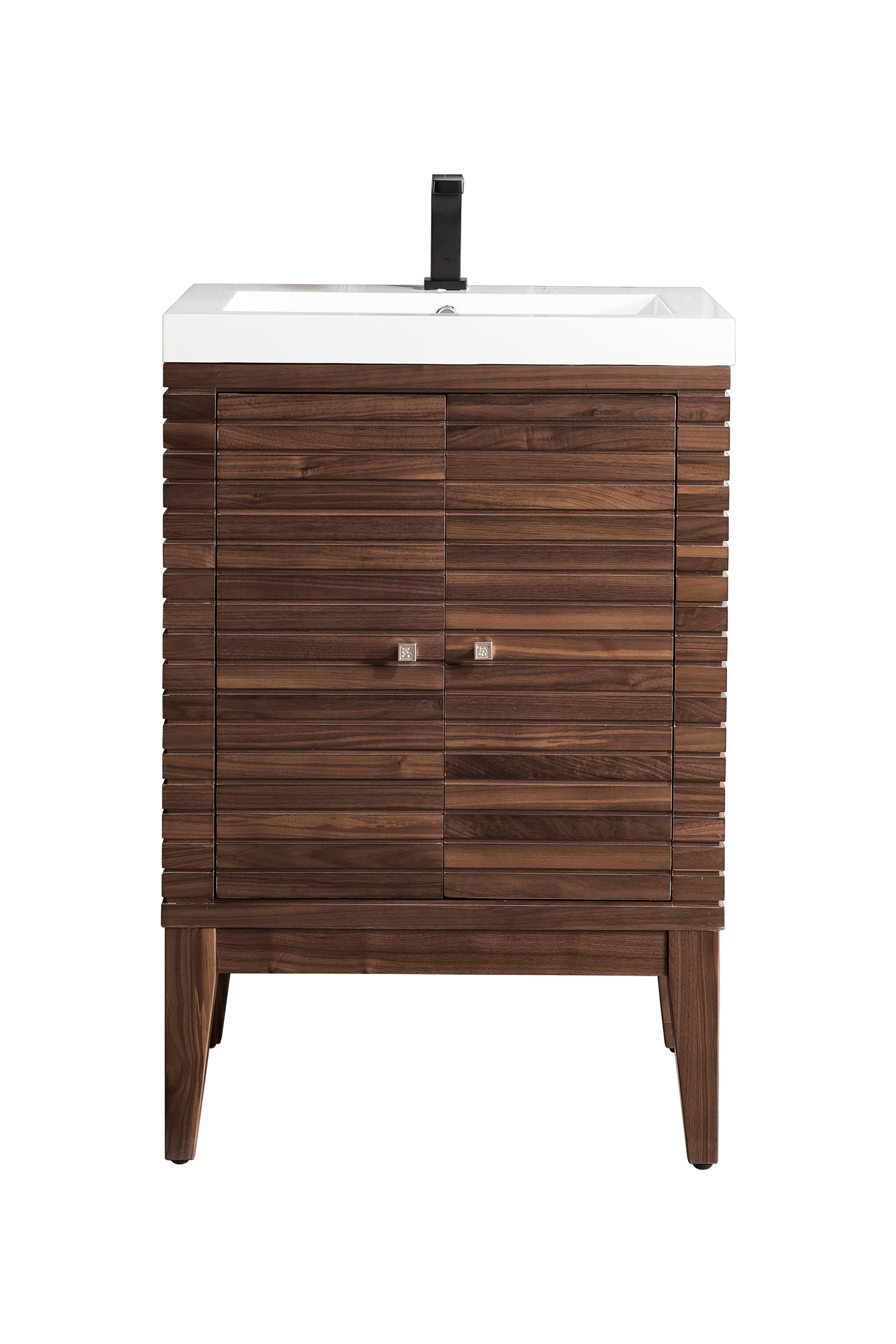 James Martin Linden 24" Single Vanity with White Glossy Composite Stone Top