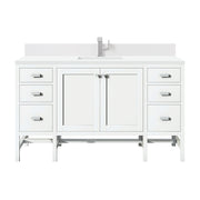 James Martin Addison 60" Single Vanity in Glossy White with 3cm Countertop