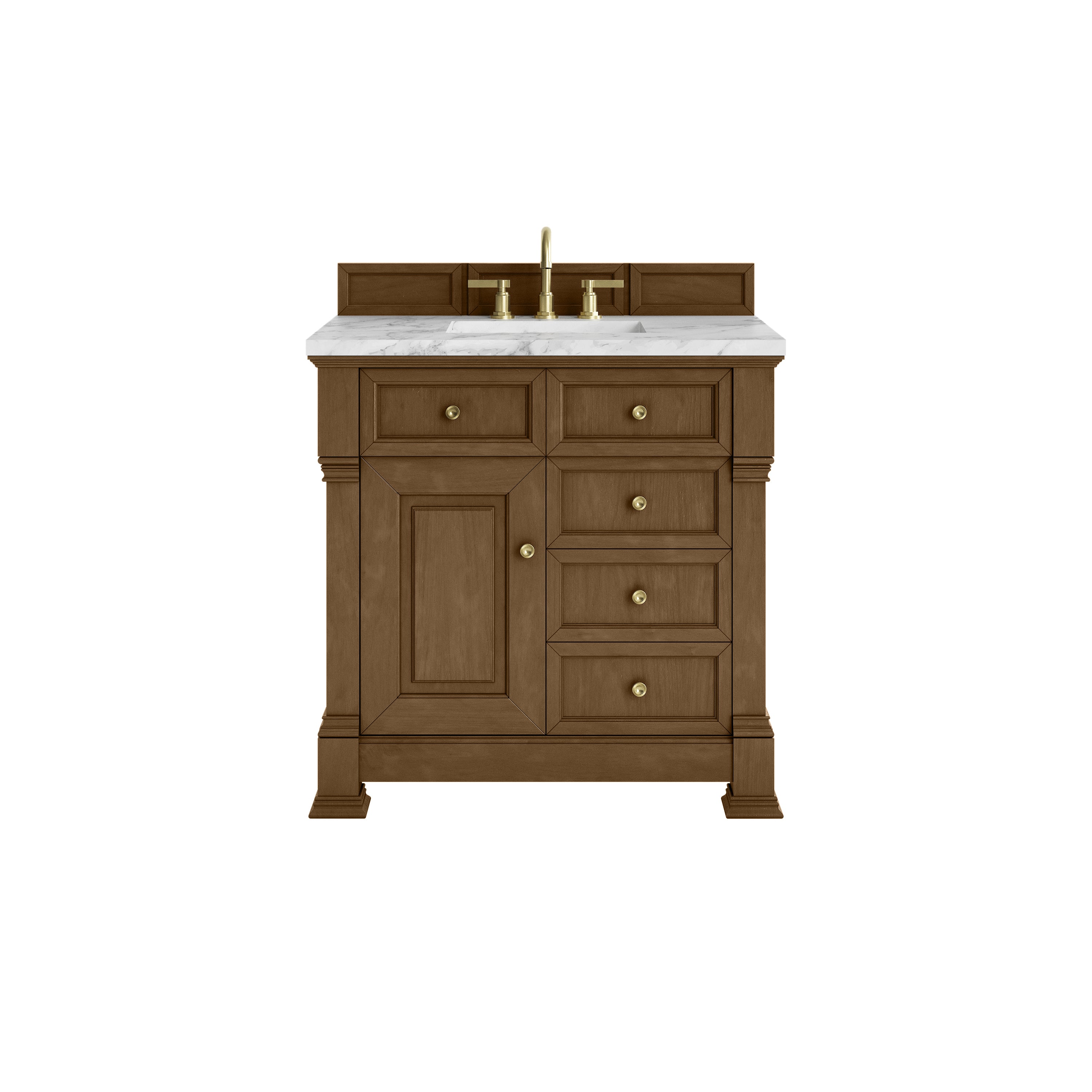 James Martin Brookfield 36" Single Vanity in Honey Oak with 3cm Countertop