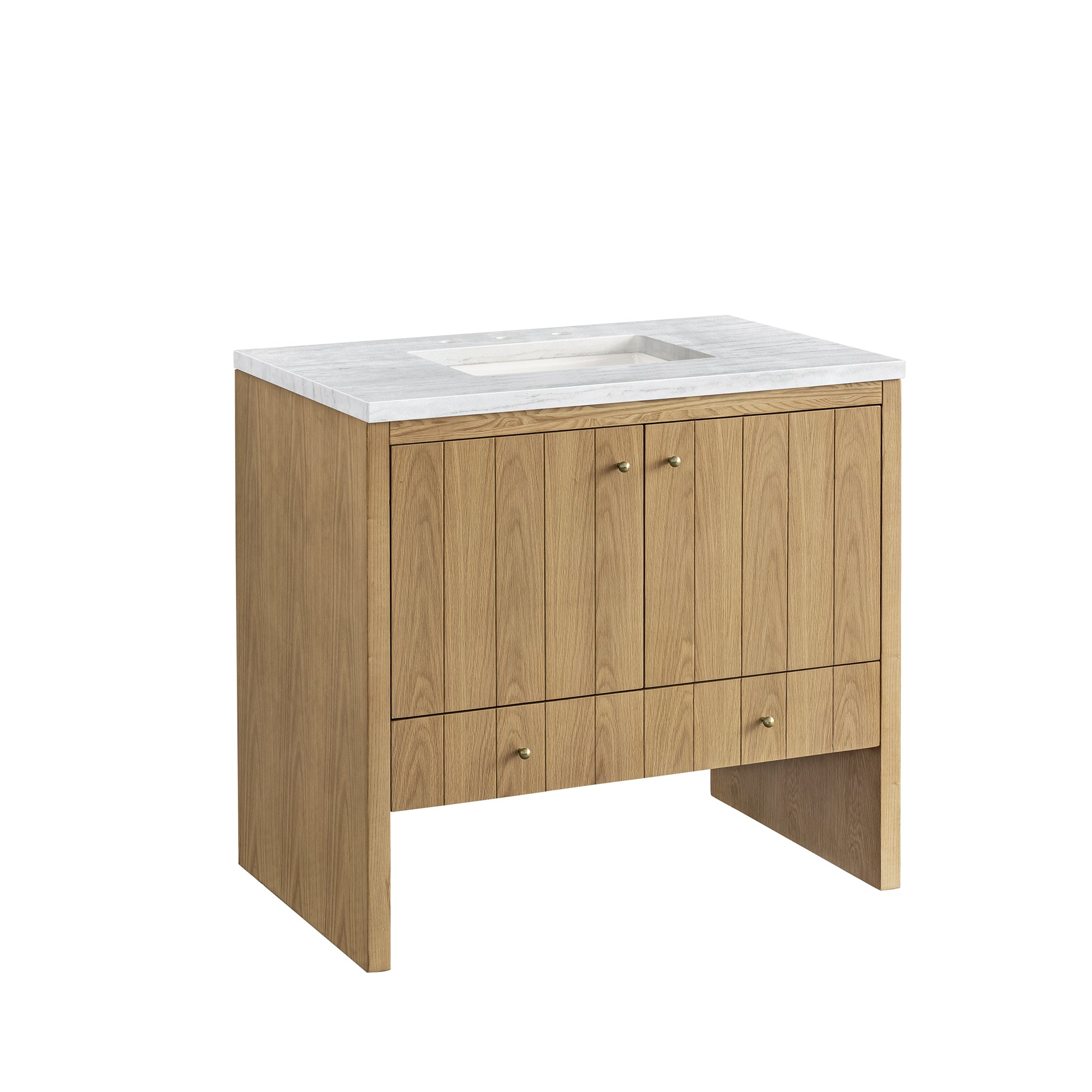 James Martin Hudson 36" Single Vanity in Light Natural Oak with 3cm Countertop
