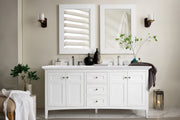 James Martin Palisades 72" Double Vanity in Bright White with 3cm Countertop