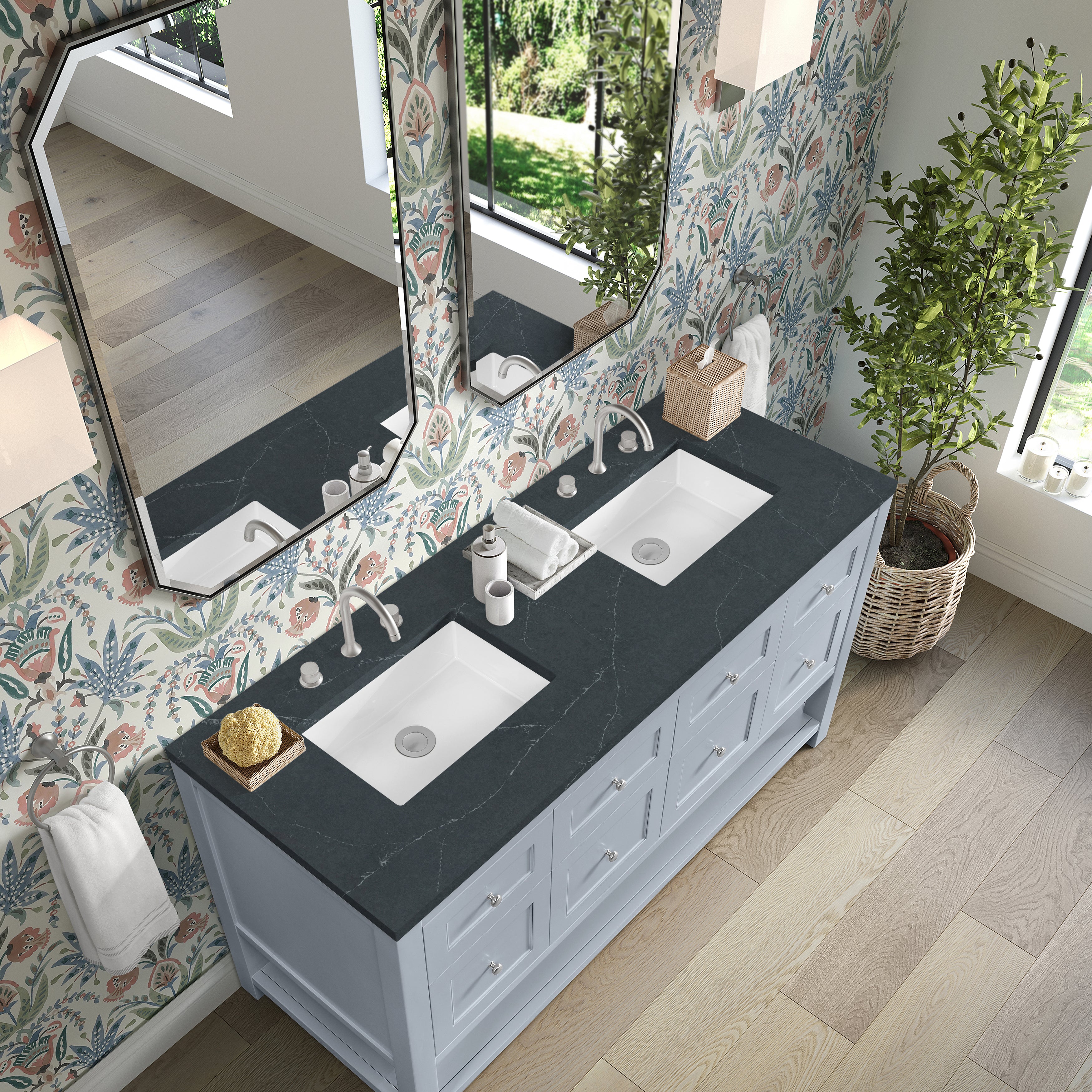 James Martin Breckenridge 60" Double Vanity in Serenity Blue with 3cm Countertop