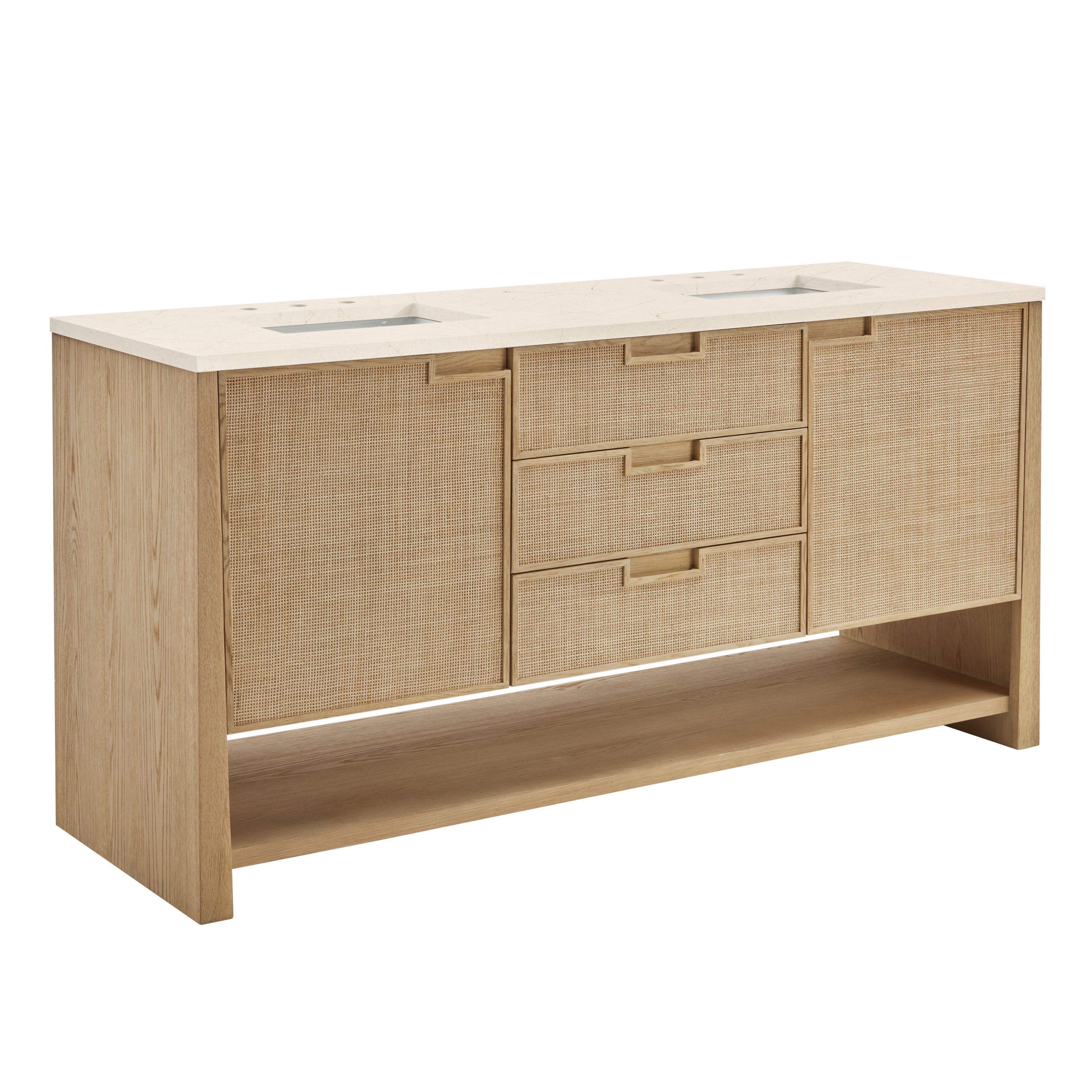 James Martin Solene 72" Double Vanity in Seaside Oak with 3cm Countertop
