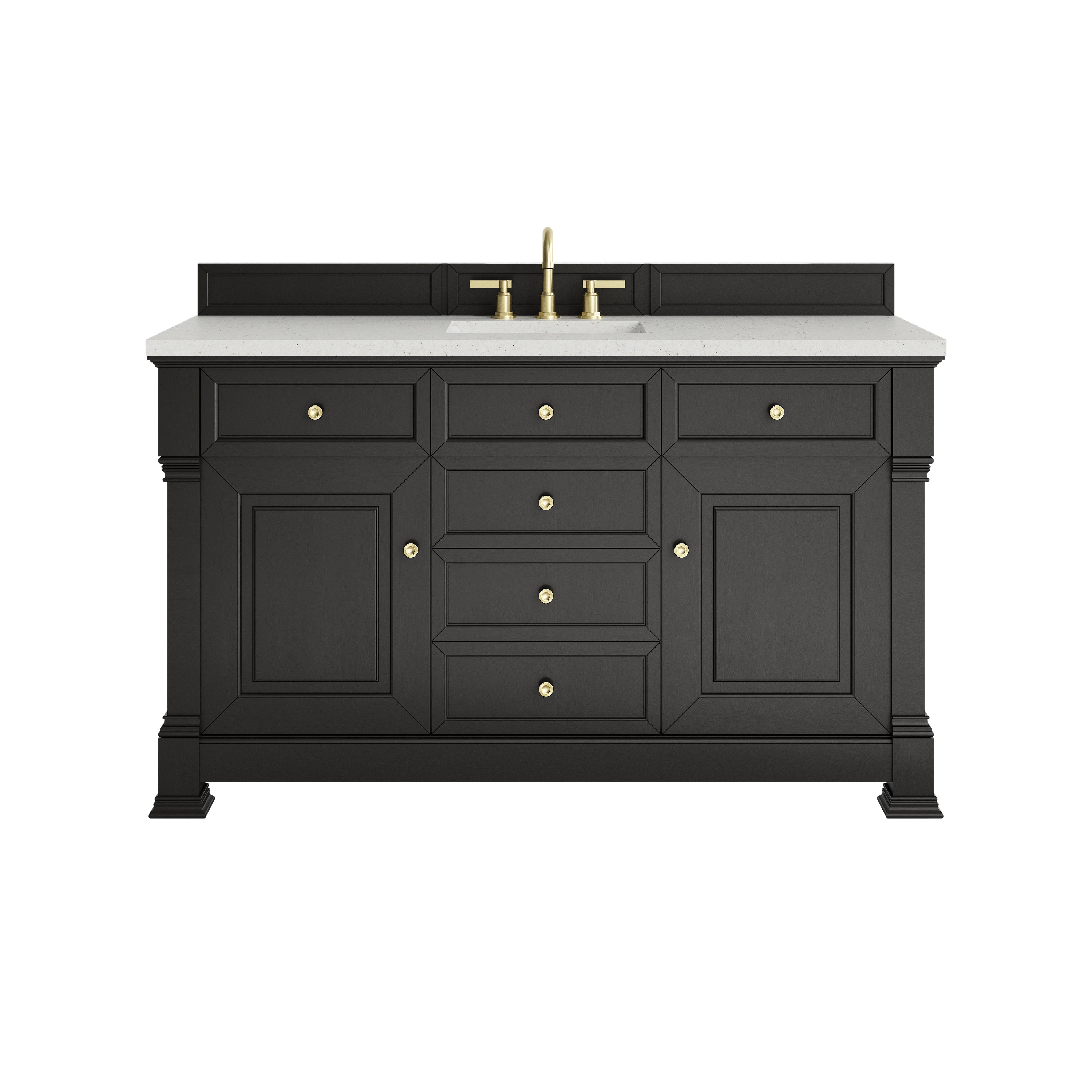 James Martin Brookfield 60" Single Vanity in Black Onyx with 3cm Countertop