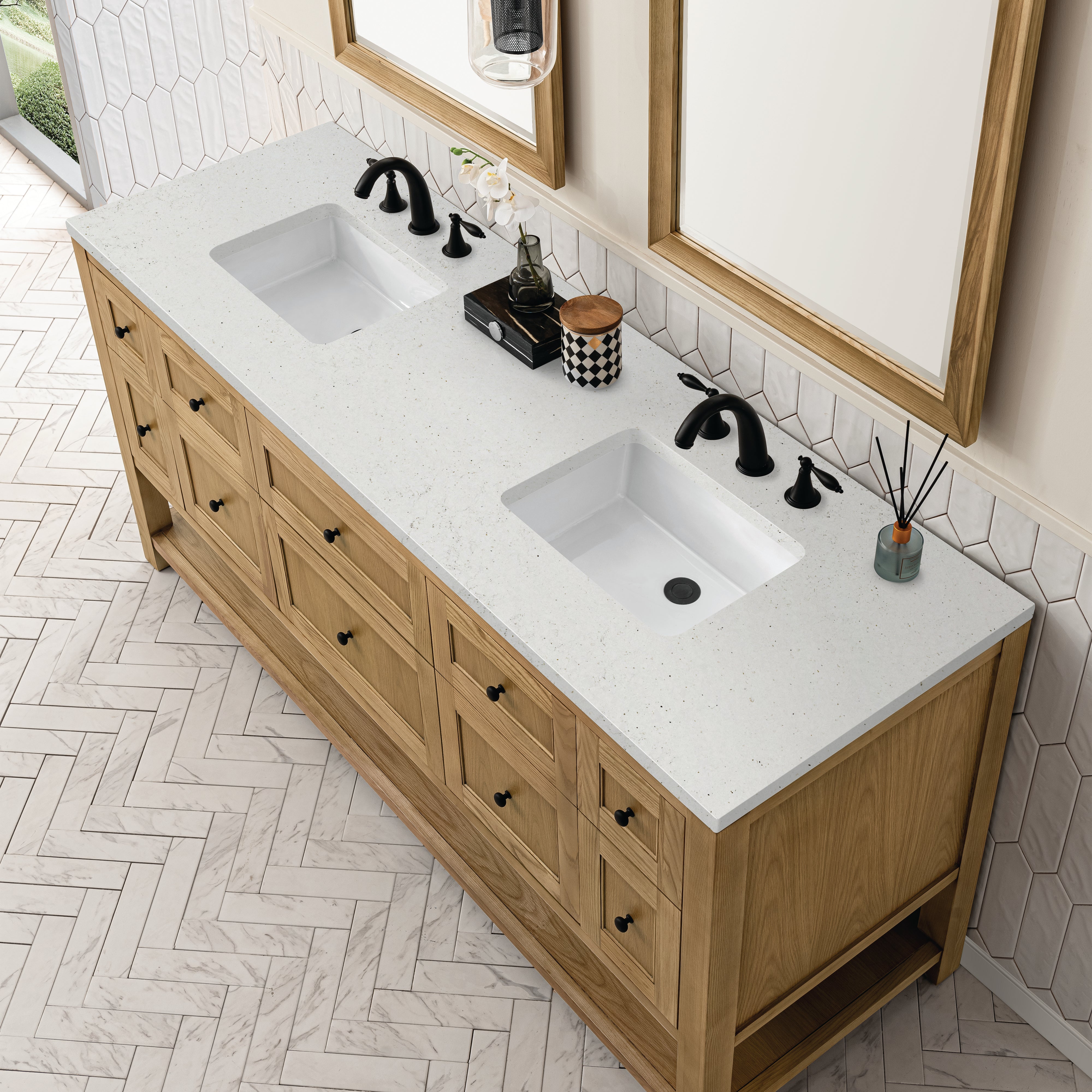 James Martin Breckenridge 72" Double Vanity in Light Natural Oak with 3cm Countertop