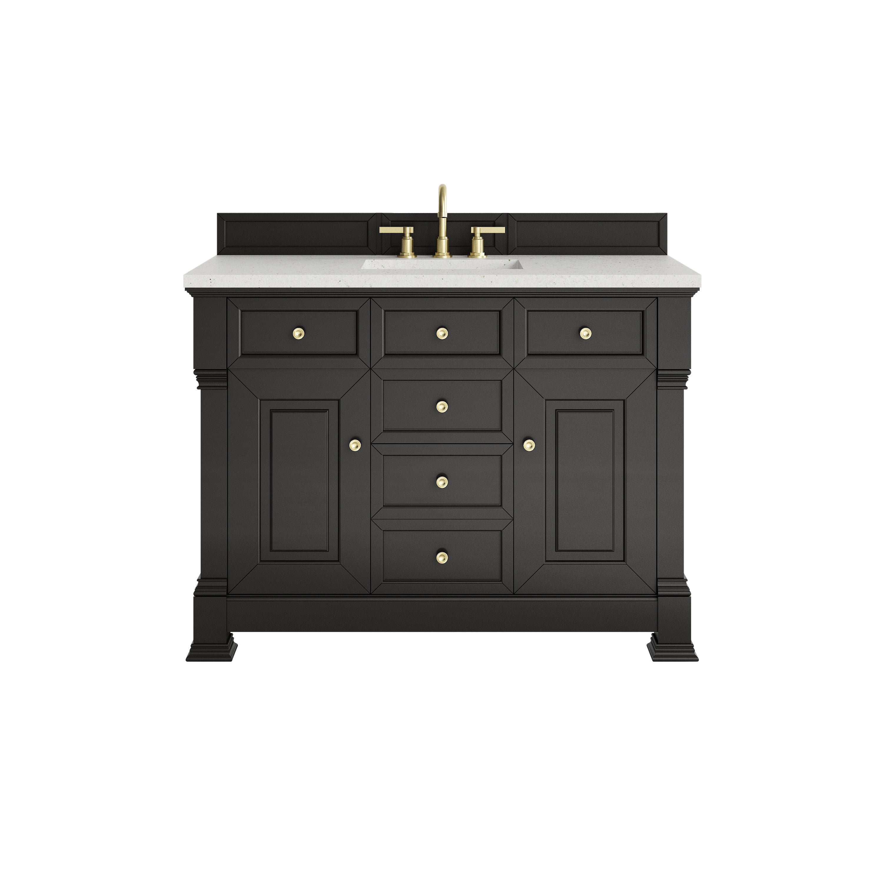 James Martin Brookfield 48" Single Vanity in Black Onyx with 3cm Countertop