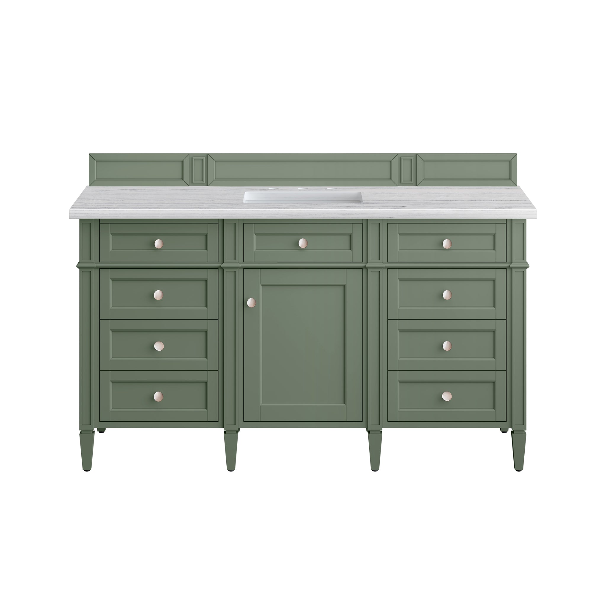 James Martin Brittany 60" Single Vanity in Smokey Celadon with 3cm Countertop