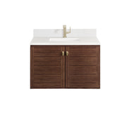 James Martin Amberly 36" Single Vanity in Mid-Century Walnut with 3cm Countertop