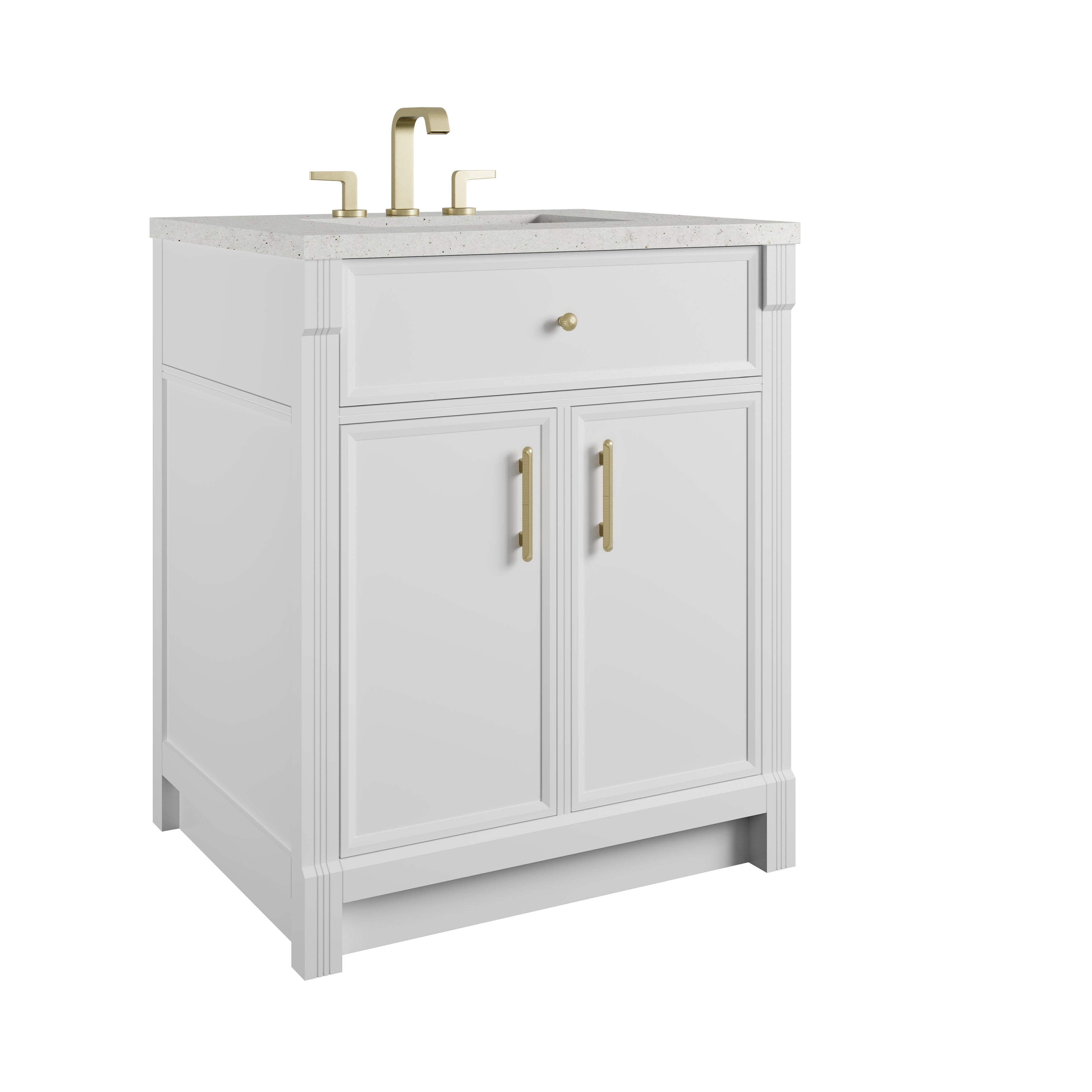 James Martin Bellshire 30" Single Vanity in Bright White with 3cm Countertop