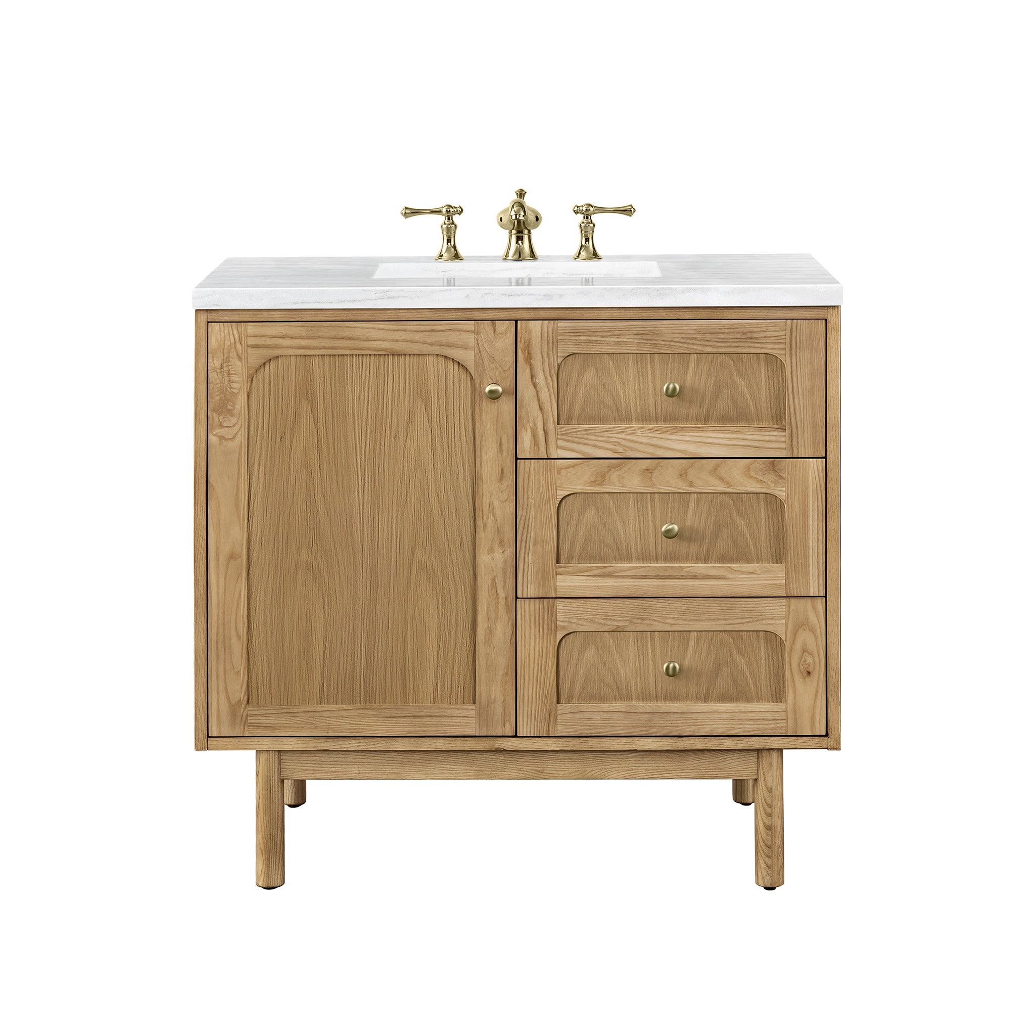James Martin Laurent 36" Single Vanity in Light Natural Oak with 3cm Countertop