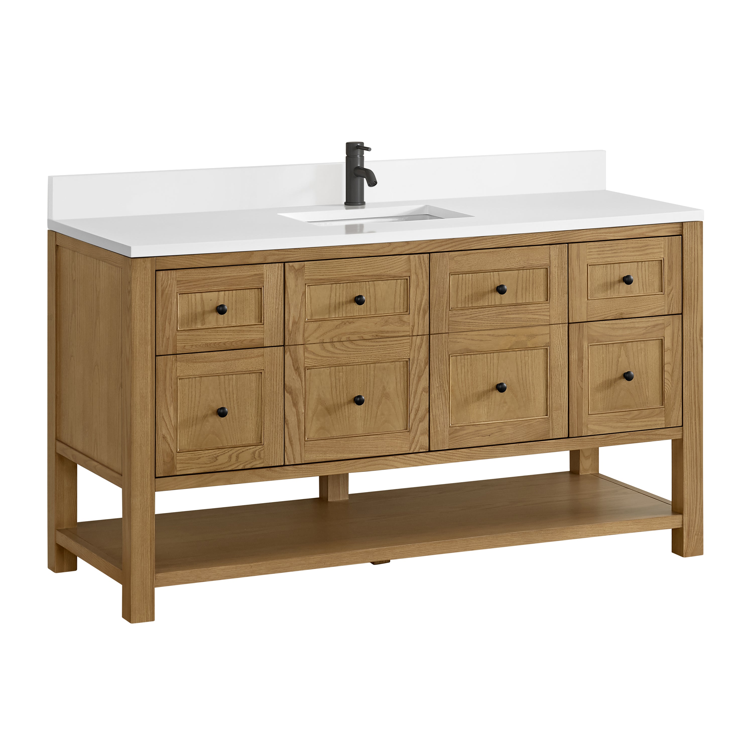 James Martin Breckenridge 60" Single Vanity in Light Natural Oak with 3cm Countertop