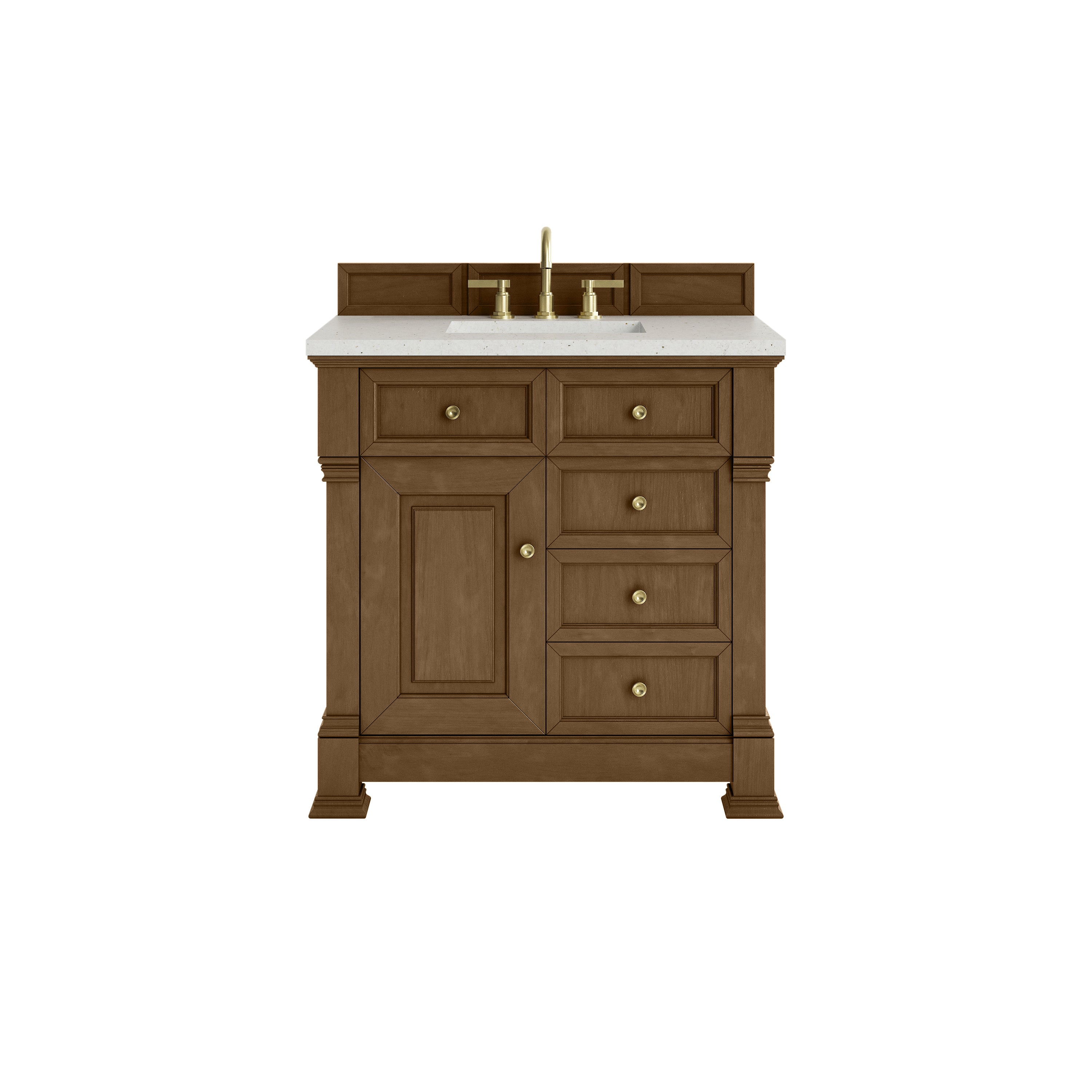 James Martin Brookfield 36" Single Vanity in Honey Oak with 3cm Countertop