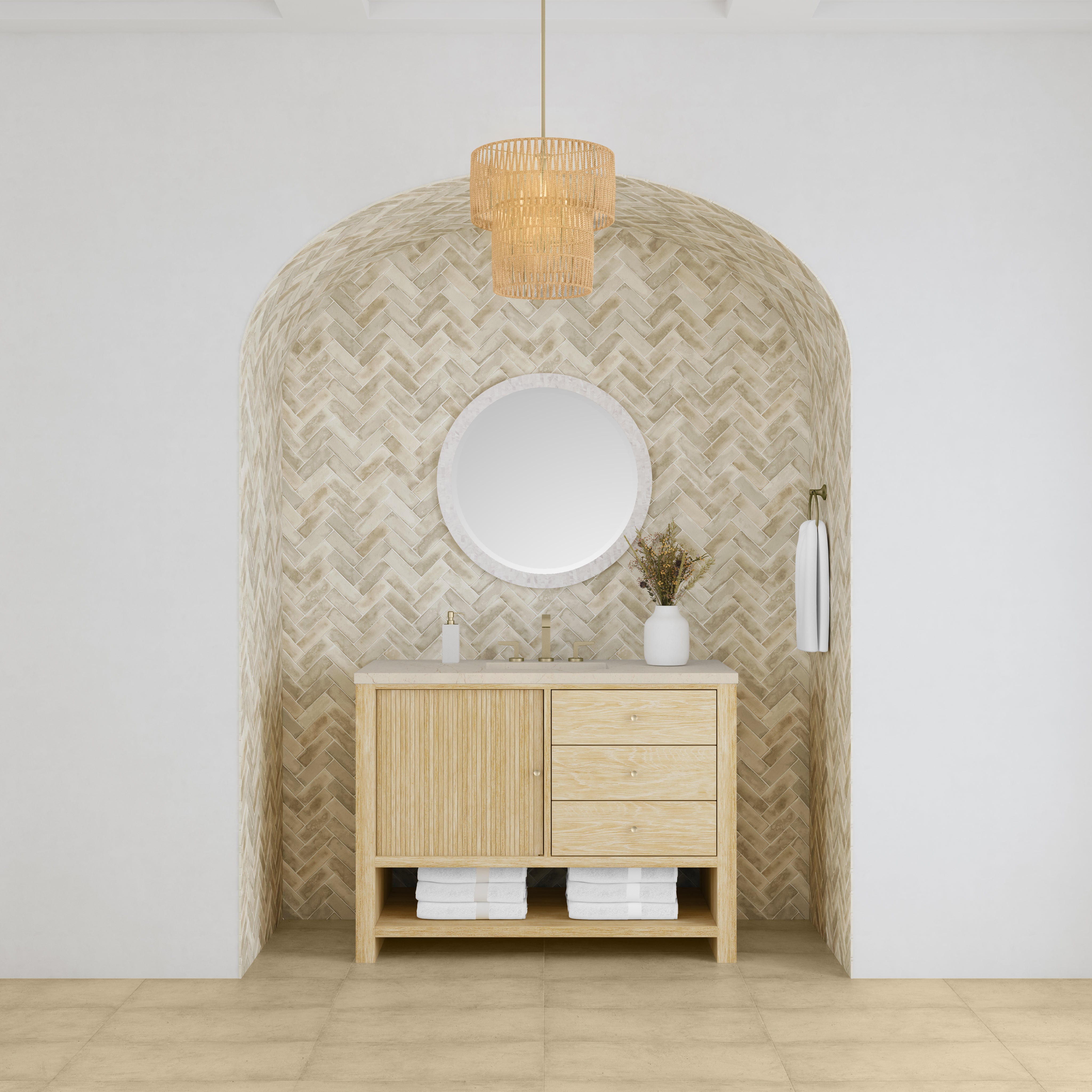 James Martin Marigot 48" Single Vanity in Sunwashed Oak with 3cm Countertop