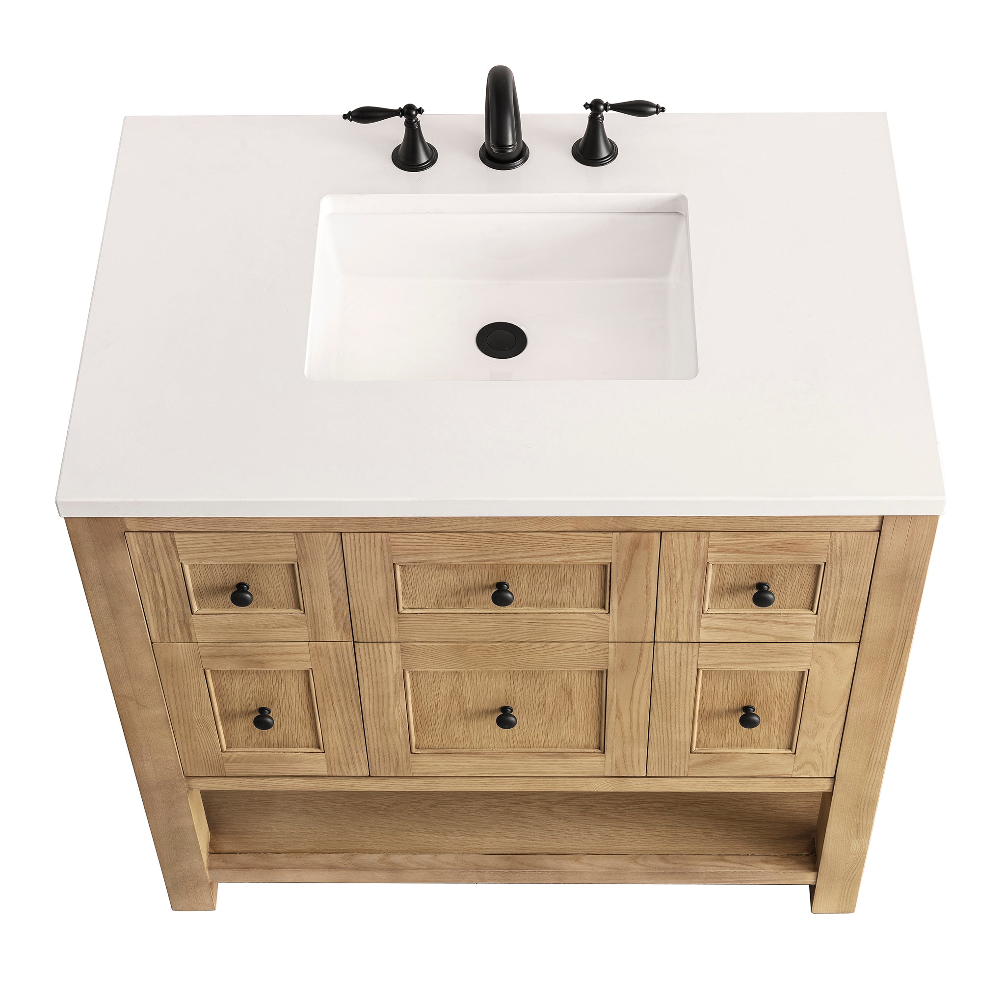James Martin Breckenridge 36" Single Vanity in Light Natural Oak with 3cm Countertop