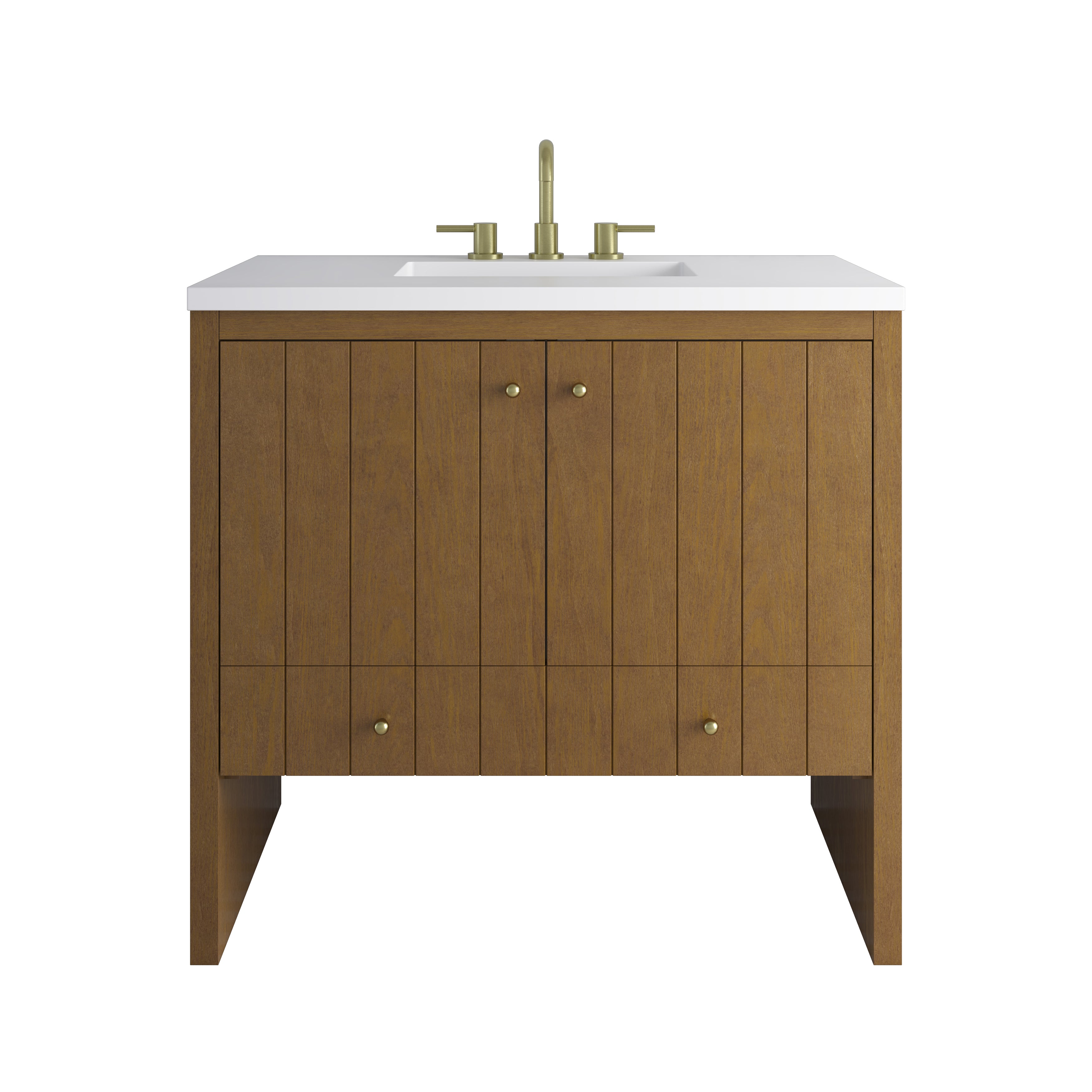 James Martin Hudson 36" Single Vanity in Honey Oak with 3cm Countertop