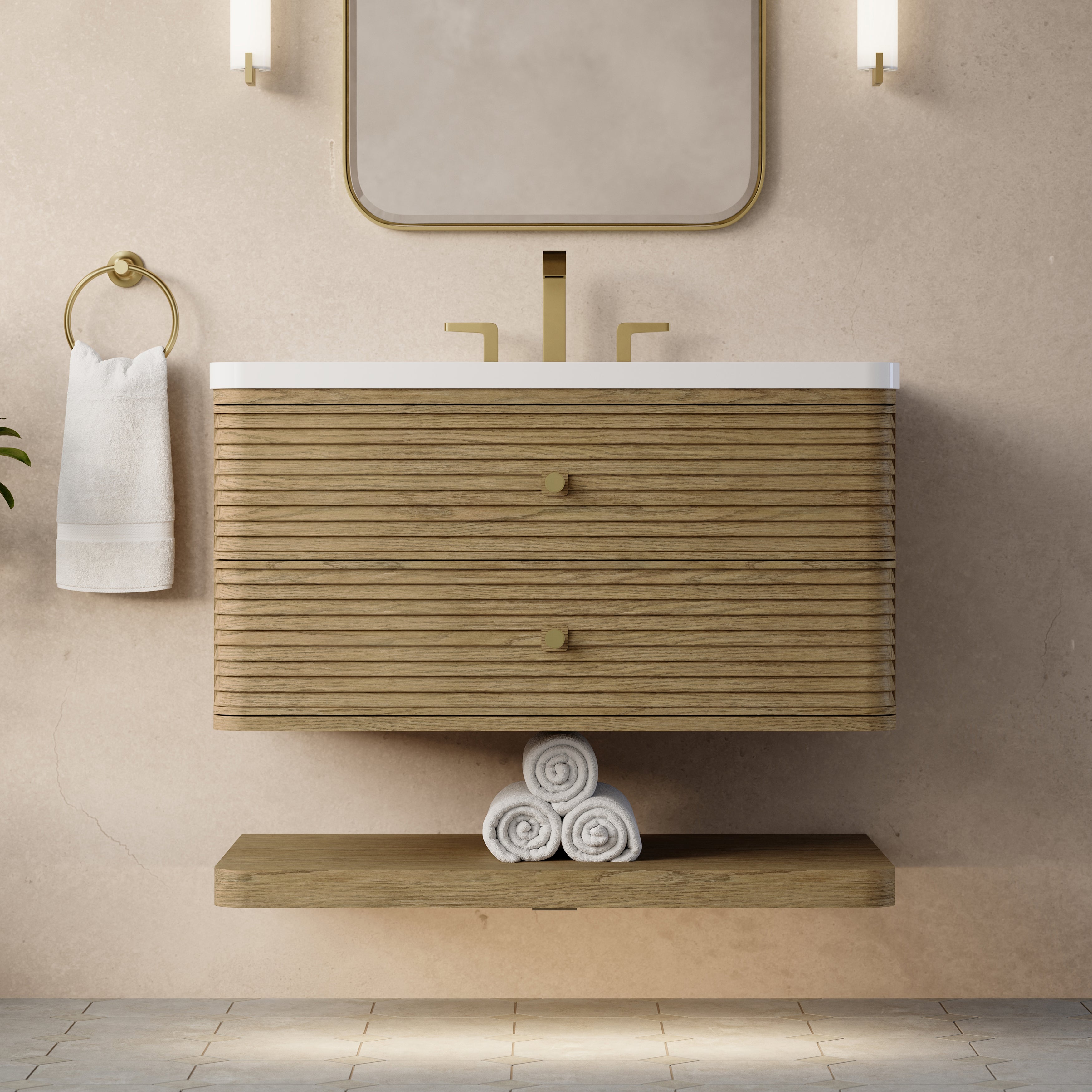 James Martin Allamari 36" Single Vanity in Dune Mist with 3cm Countertop