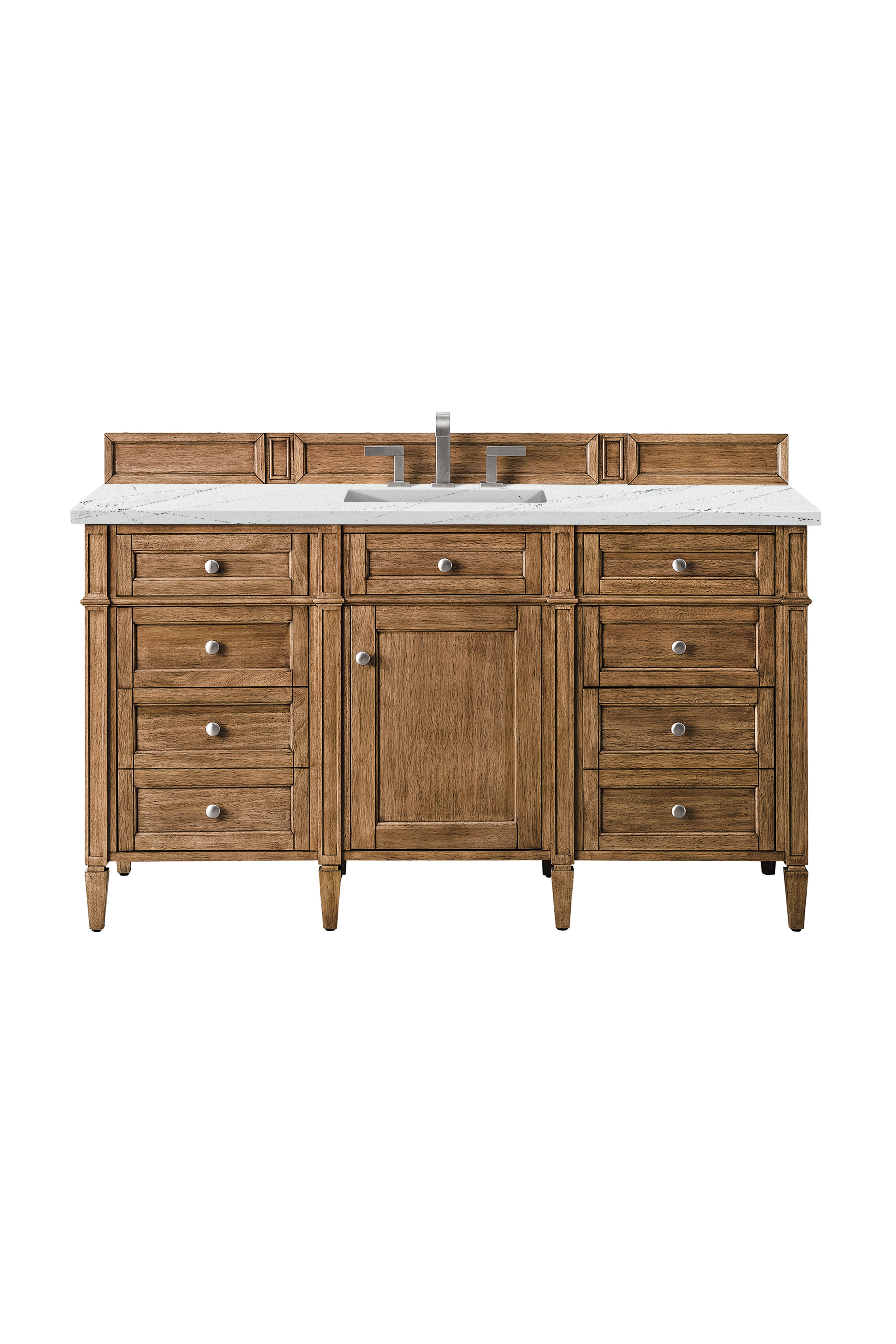 James Martin Brittany 60" Single Vanity in Saddle Brown with 3cm Countertop