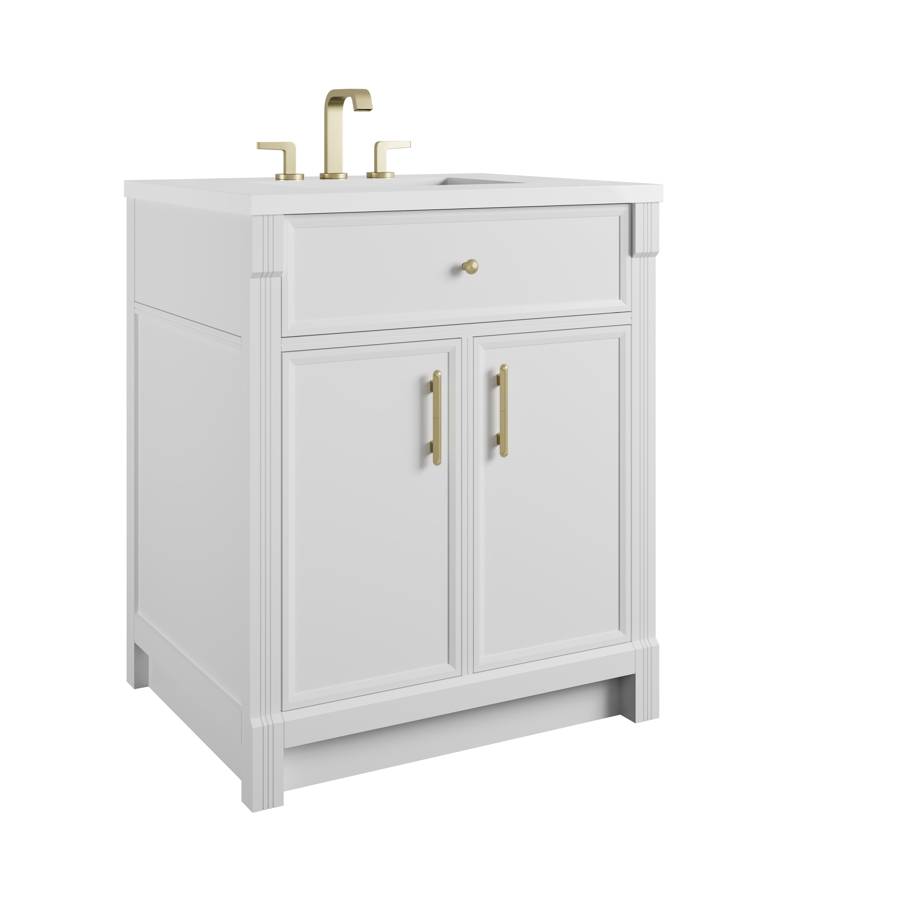James Martin Bellshire 30" Single Vanity in Bright White with 3cm Countertop