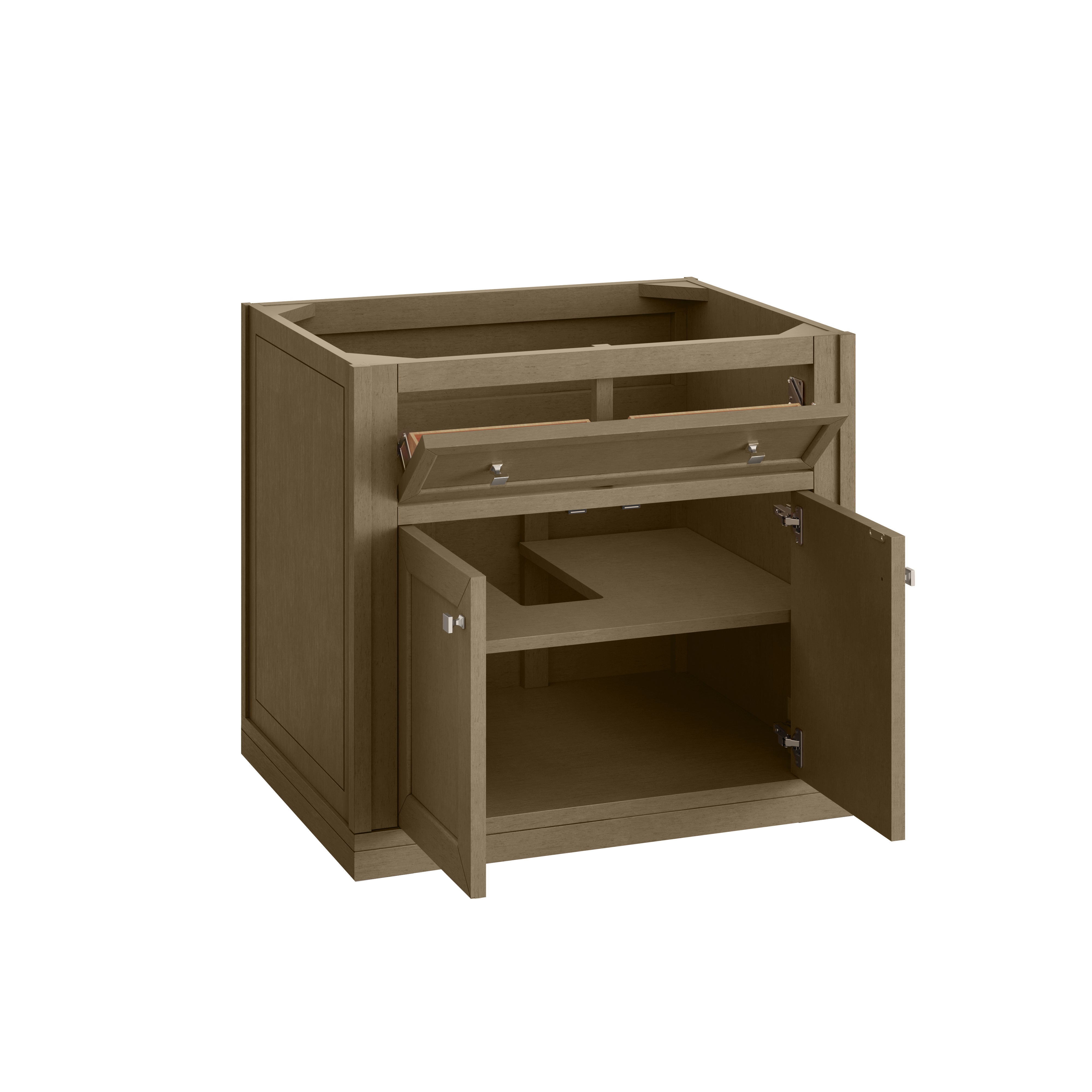 James Martin Chicago 30" Single Vanity in Walnut Whisper with 3cm Countertop