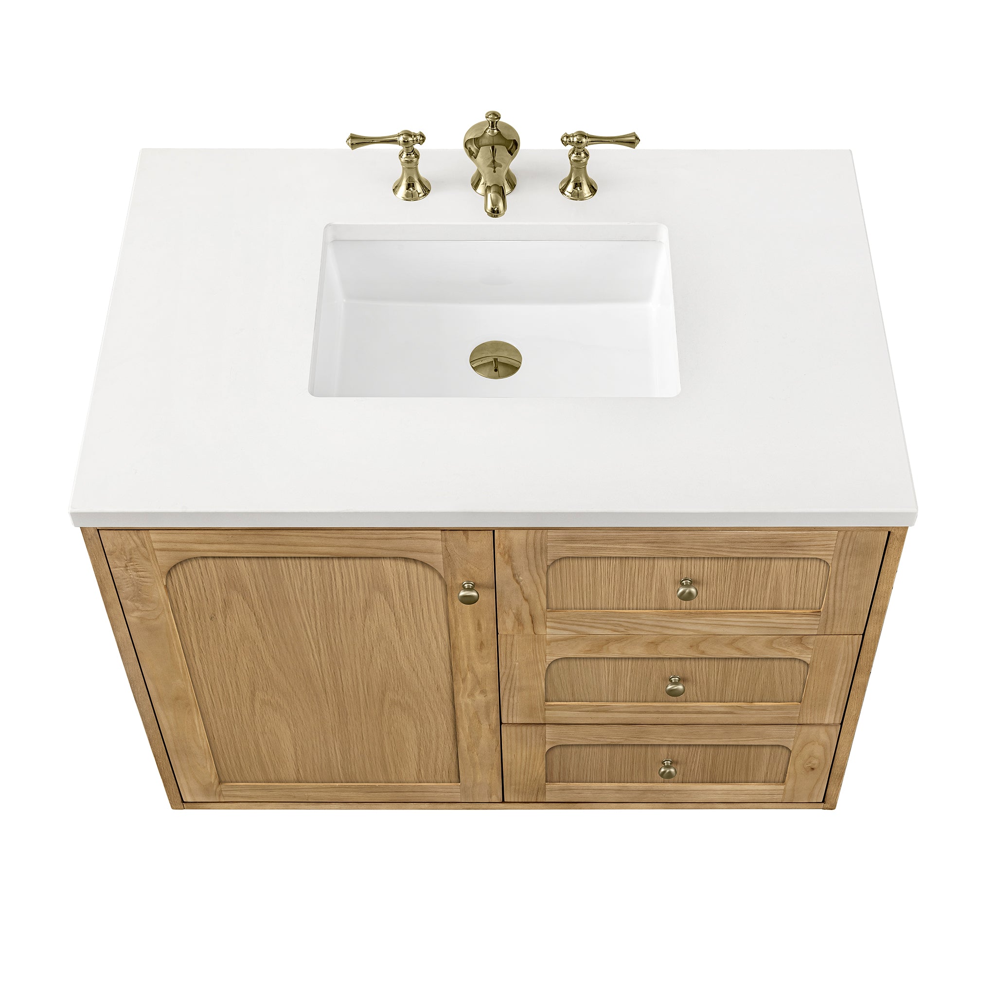 James Martin Laurent 36" Single Vanity in Light Natural Oak with 3cm Countertop