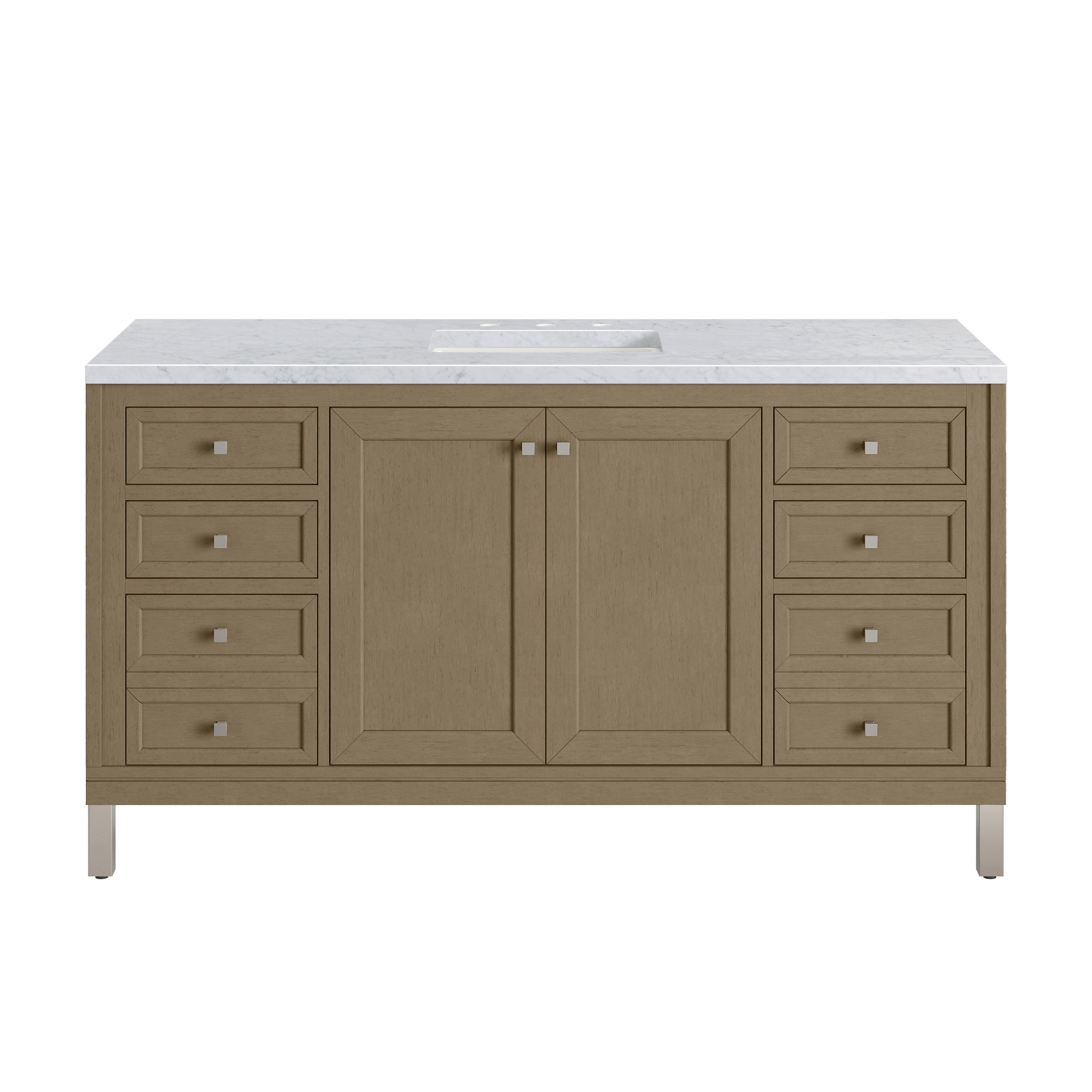 James Martin Chicago 60" Single Vanity in Walnut Whisper with 3cm Countertop