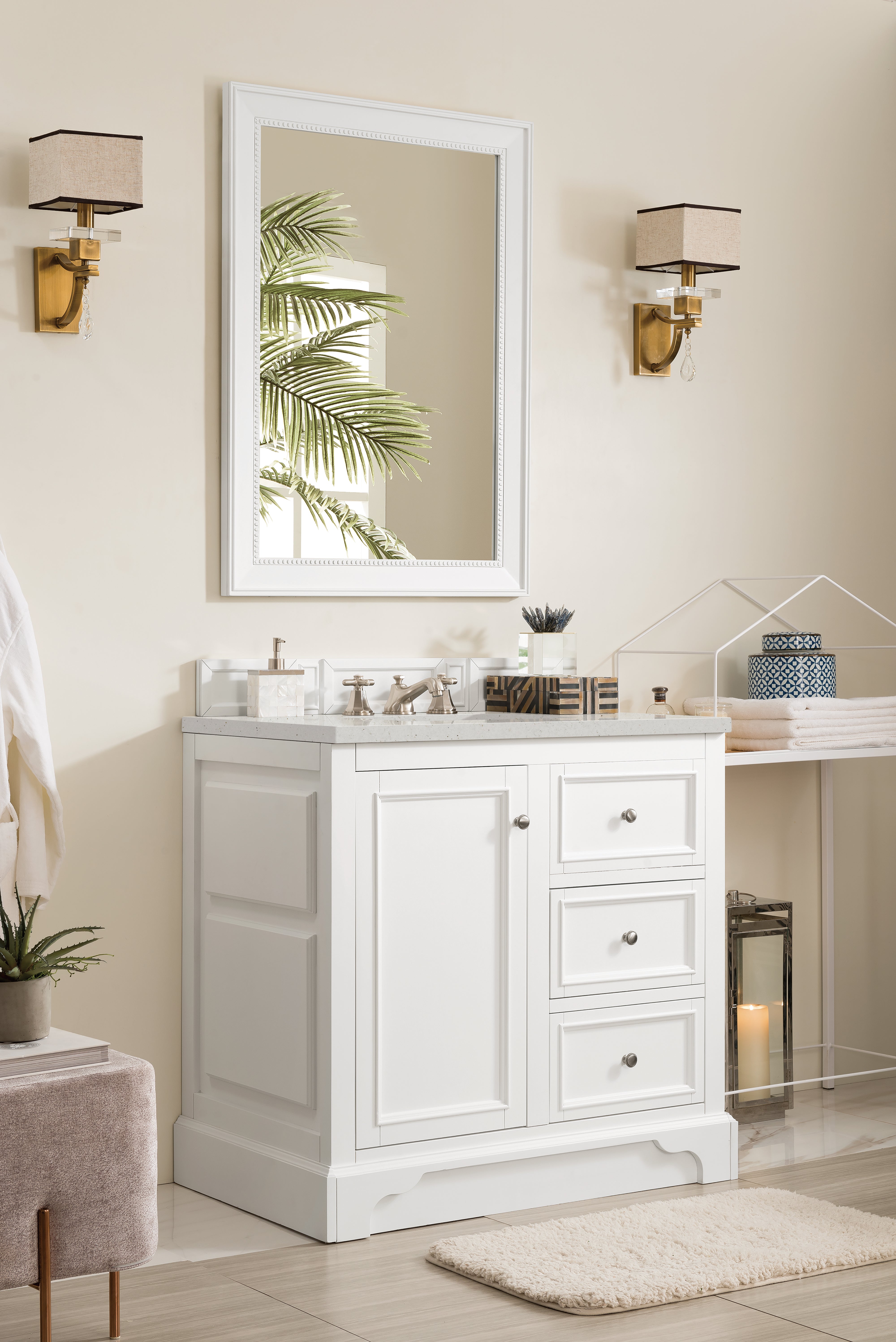 James Martin De Soto 36" Single Vanity in Bright White with 3cm Countertop