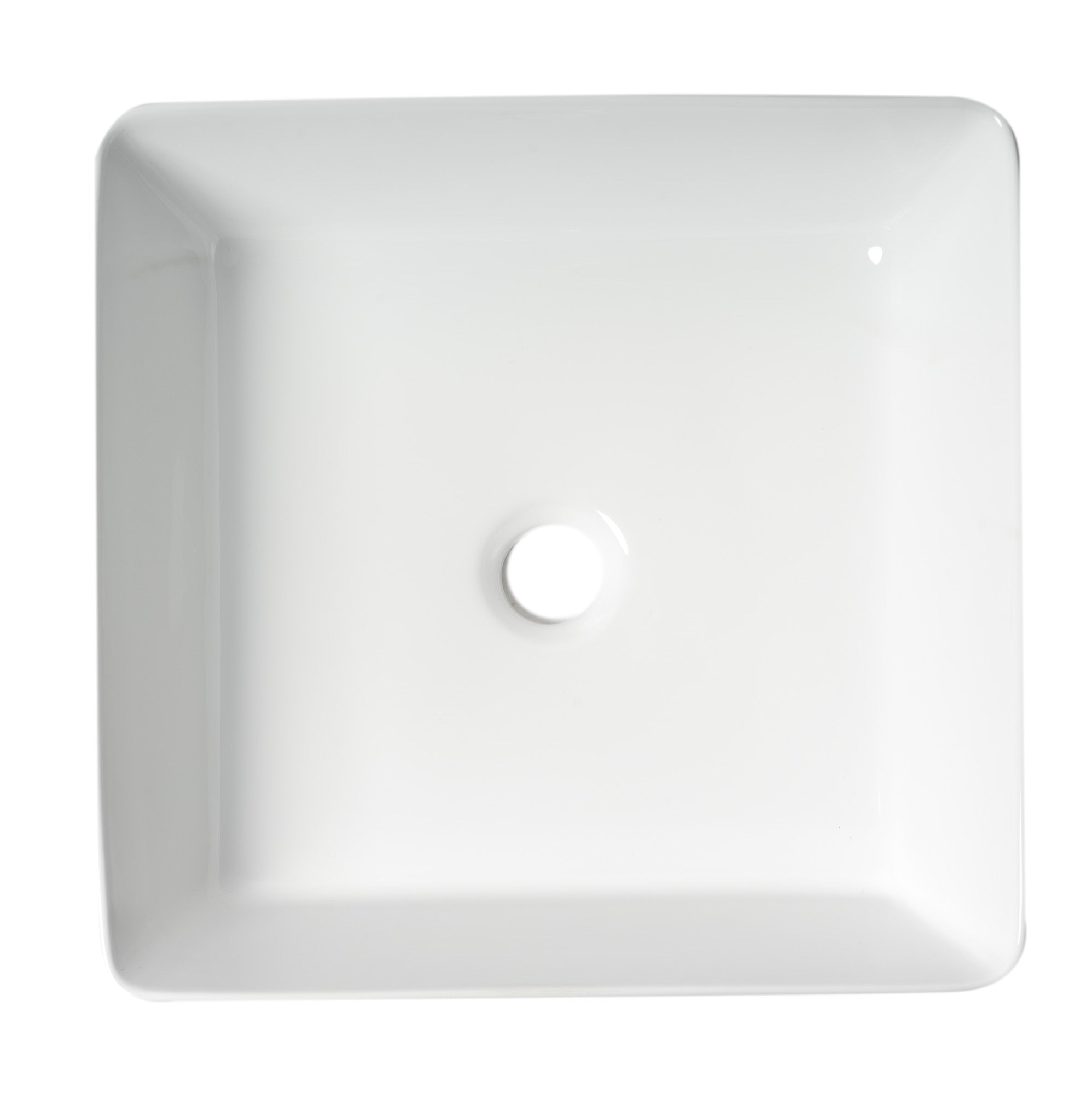 ALFI brand ABC903 16" Modern Square Above Mount Ceramic Sink