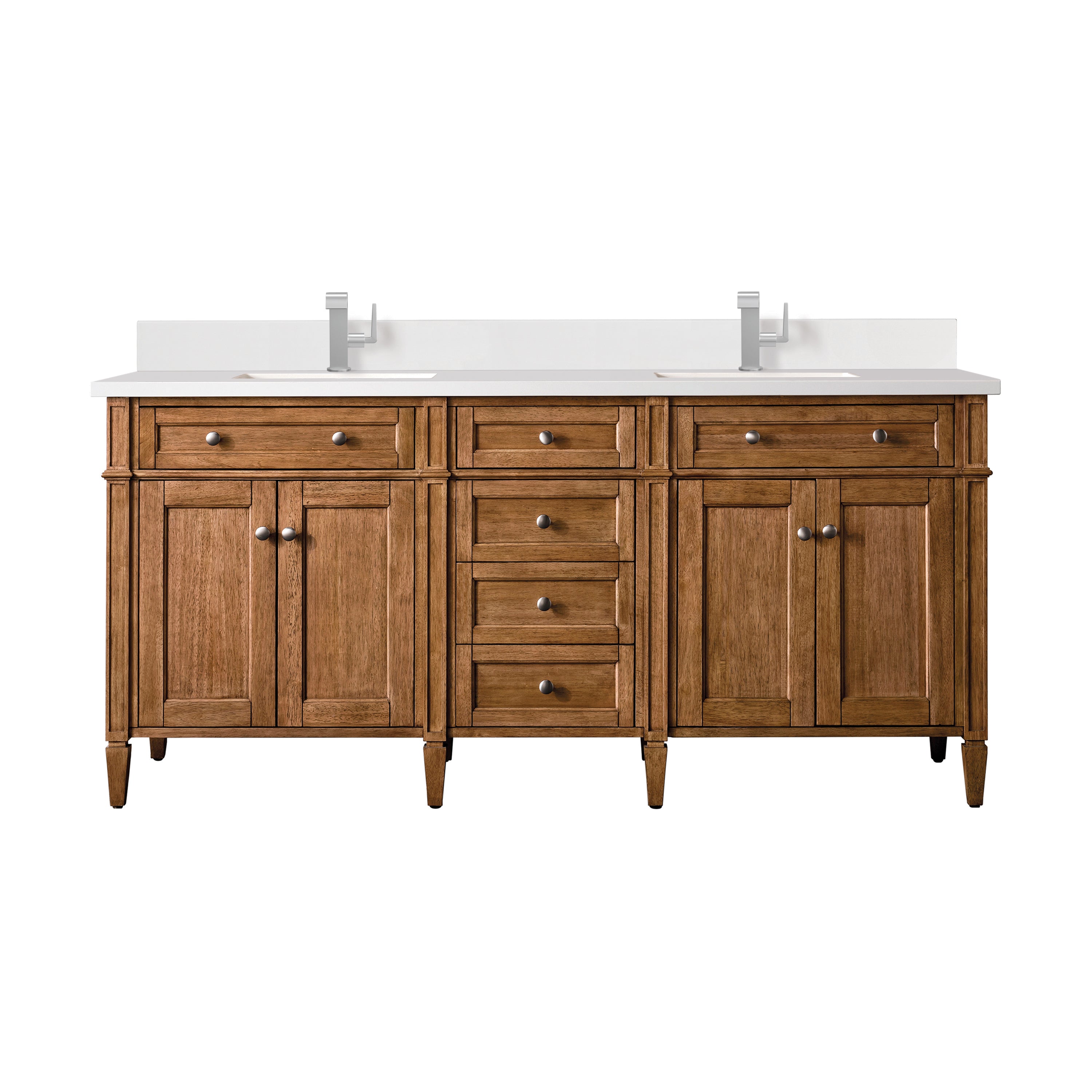 James Martin Brittany 72" Double Vanity in Saddle Brown with 3cm Countertop