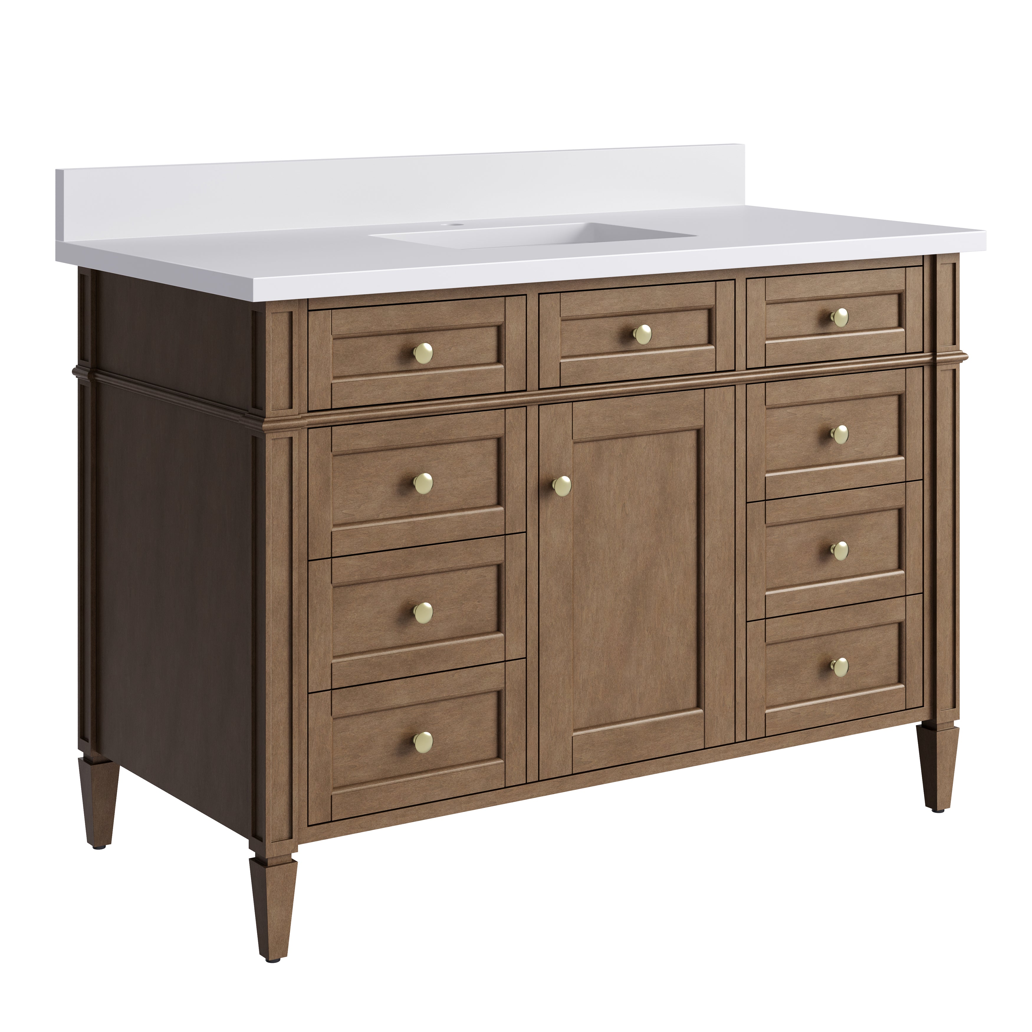 James Martin Brittany 48" Single Vanity in Pecan with 3cm Countertop