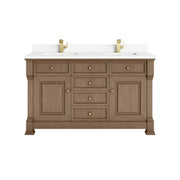 James Martin Brookfield 60" Double Vanity in Pecan with 3cm Countertop