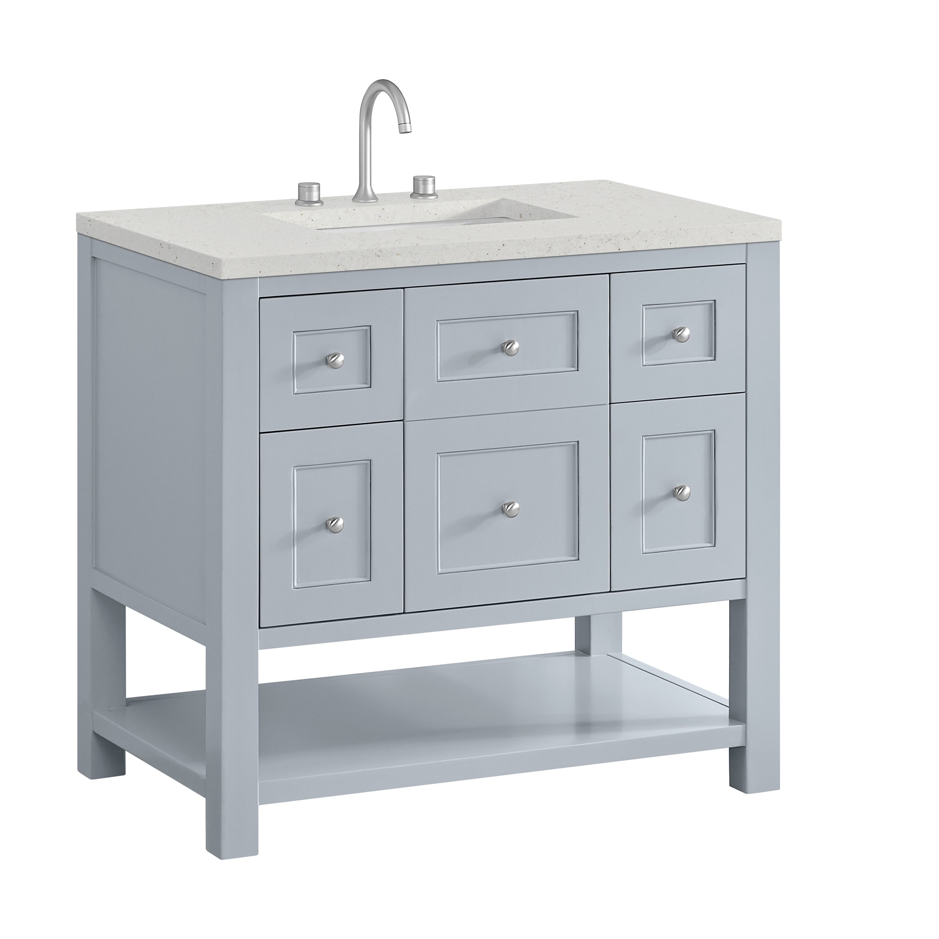 James Martin Breckenridge 36" Single in Serenity Blue with 3cm Countertop