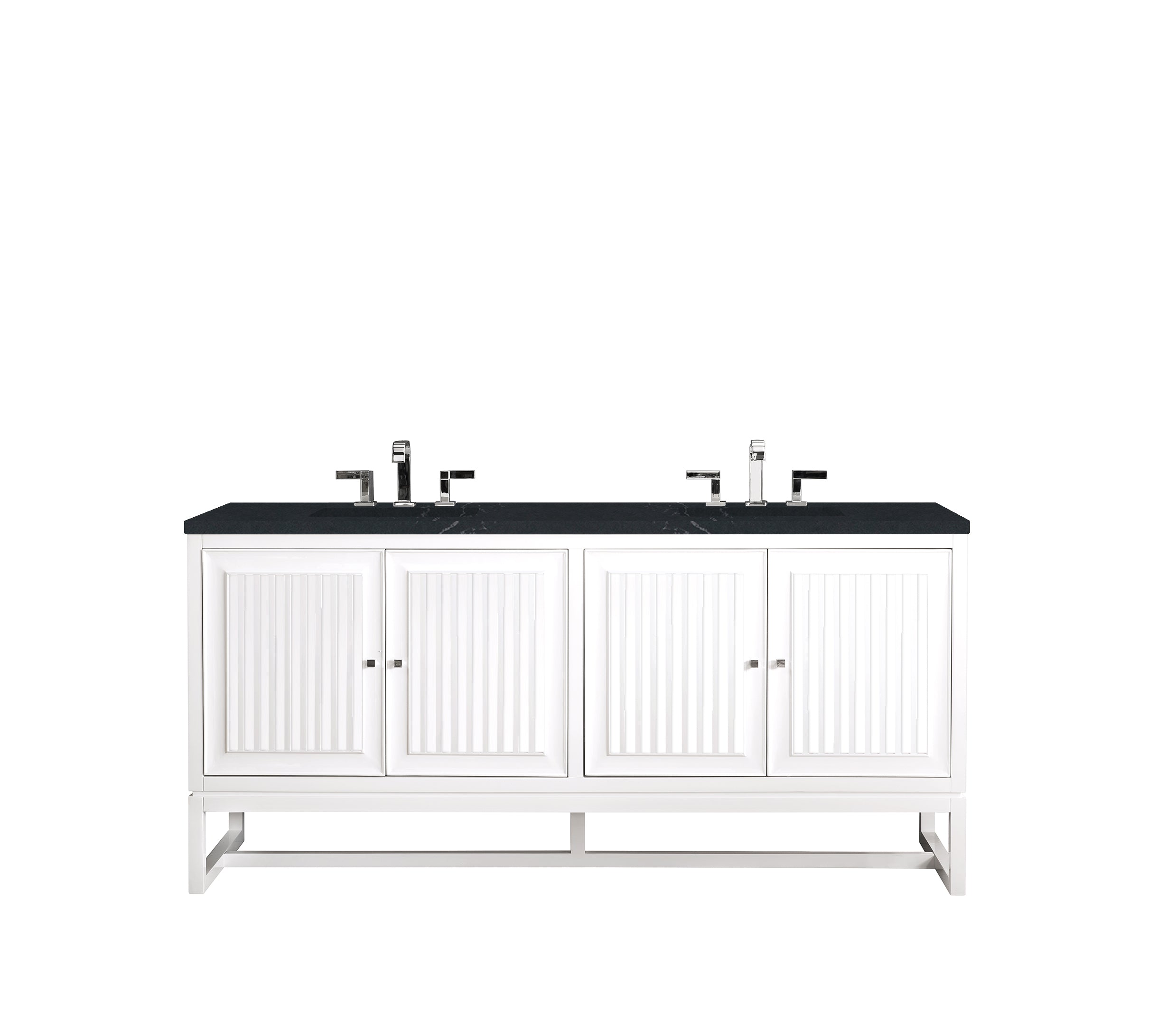James Martin Athens 72" Double Vanity in Glossy White with 3cm Countertop