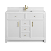 James Martin Bellshire 48" Single Vanity in Bright White with 3cm Countertop