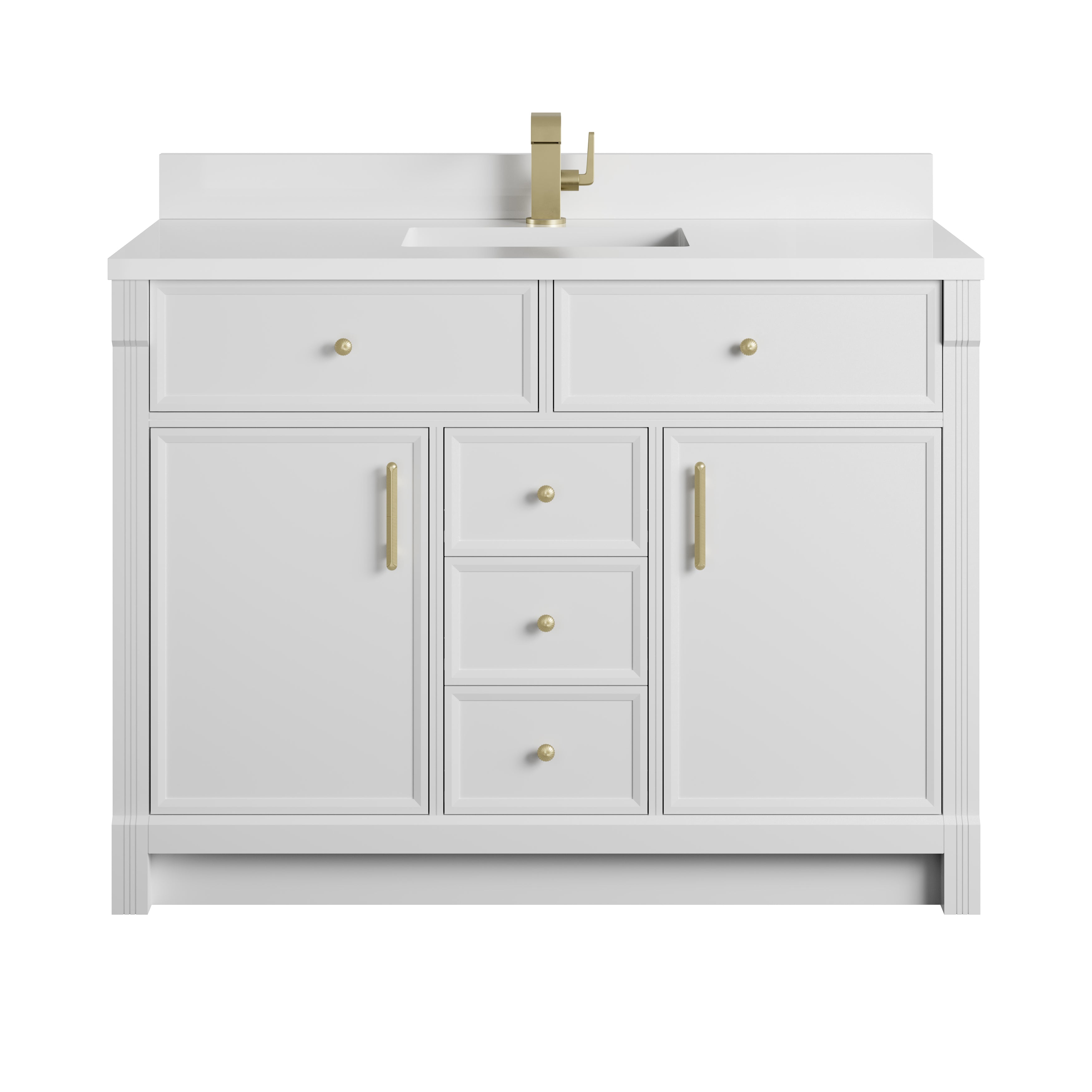 James Martin Bellshire 48" Single Vanity in Bright White with 3cm Countertop