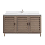 James Martin Portland 60" Single Vanity in Whitewashed Walnut with 3cm Countertop