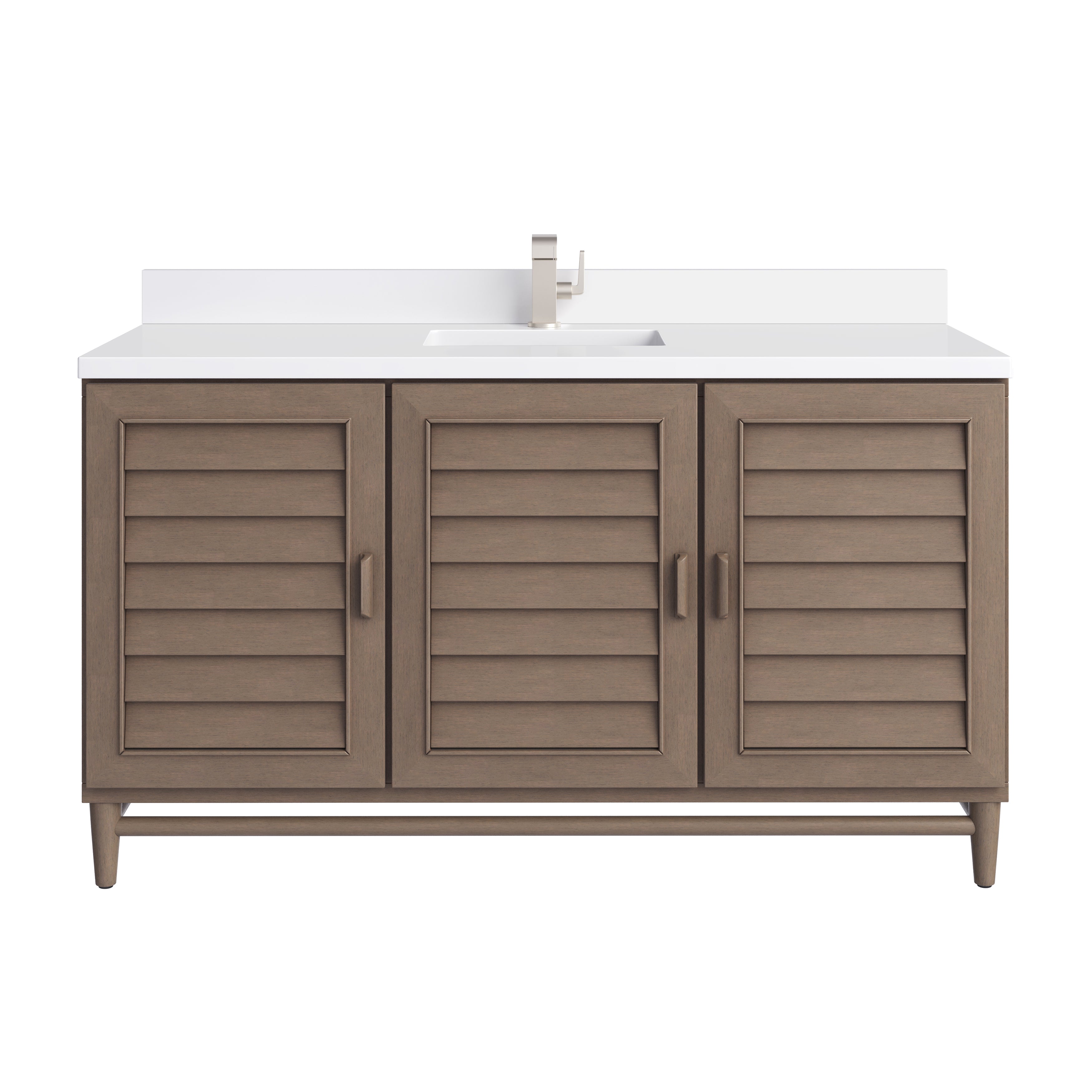 James Martin Portland 60" Single Vanity in Whitewashed Walnut with 3cm Countertop