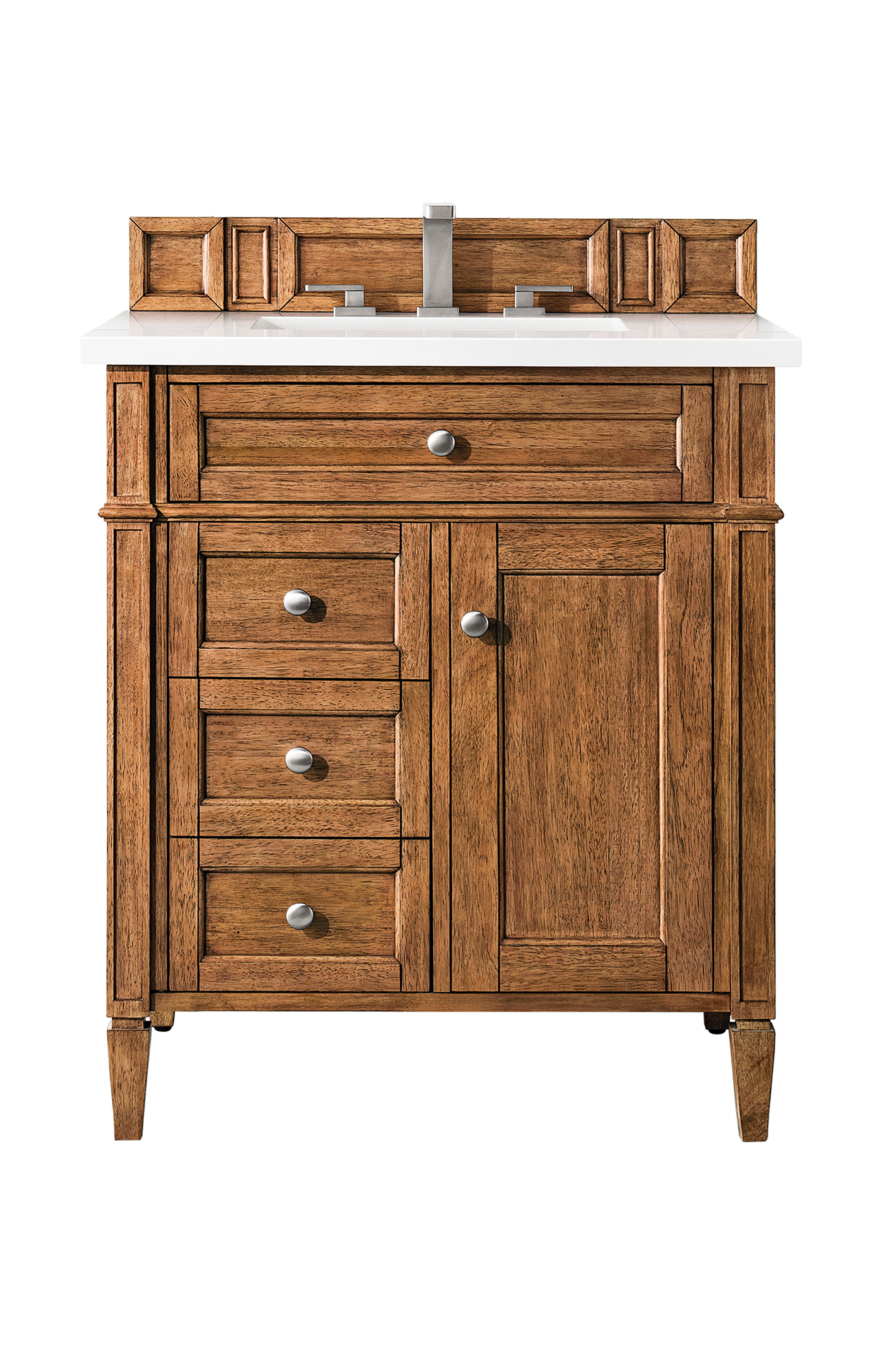 James Martin Brittany 30" Single Vanity in Saddle Brown with 3cm Countertop