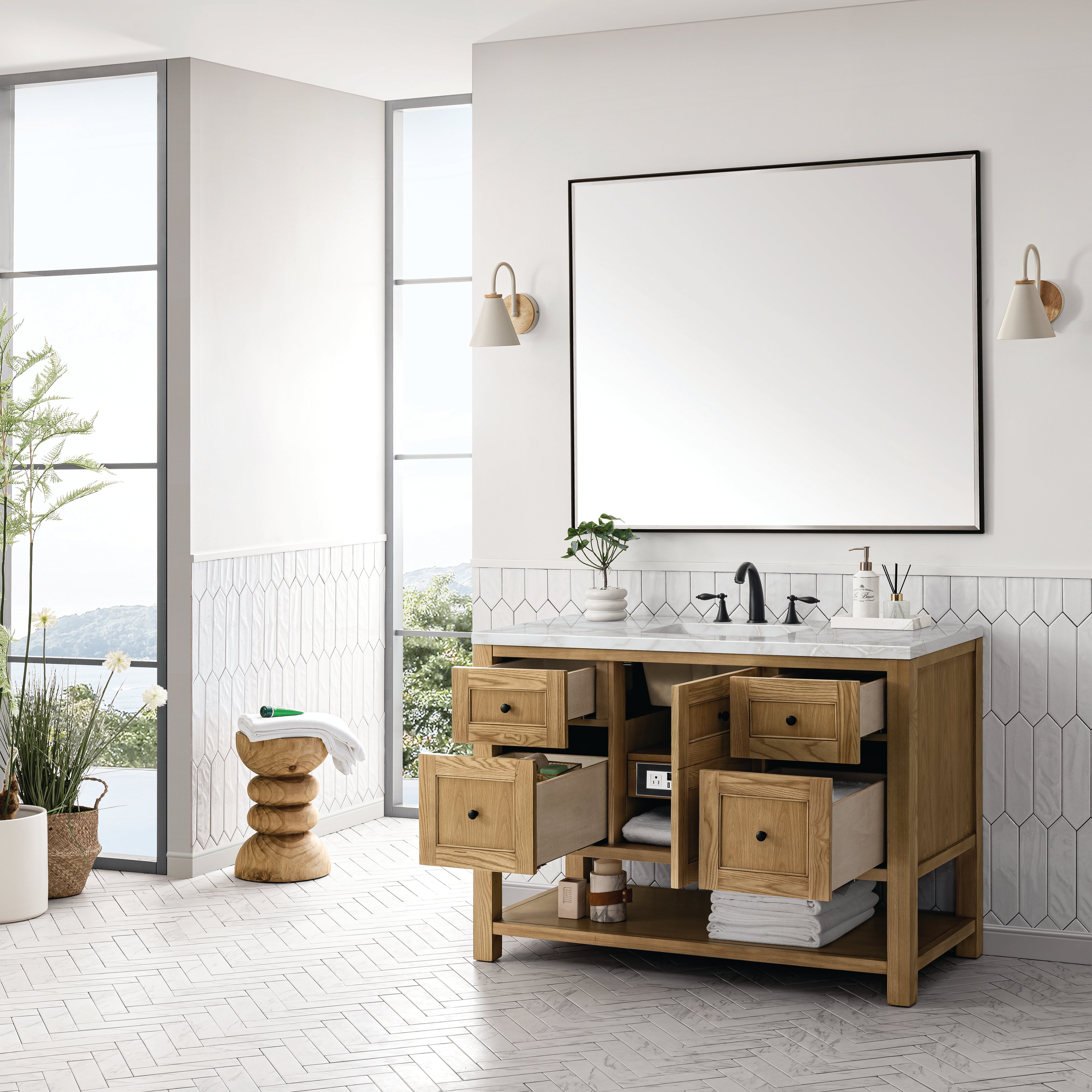 James Martin Breckenridge 48" Single Vanity in Light Natural Oak with 3cm Countertop