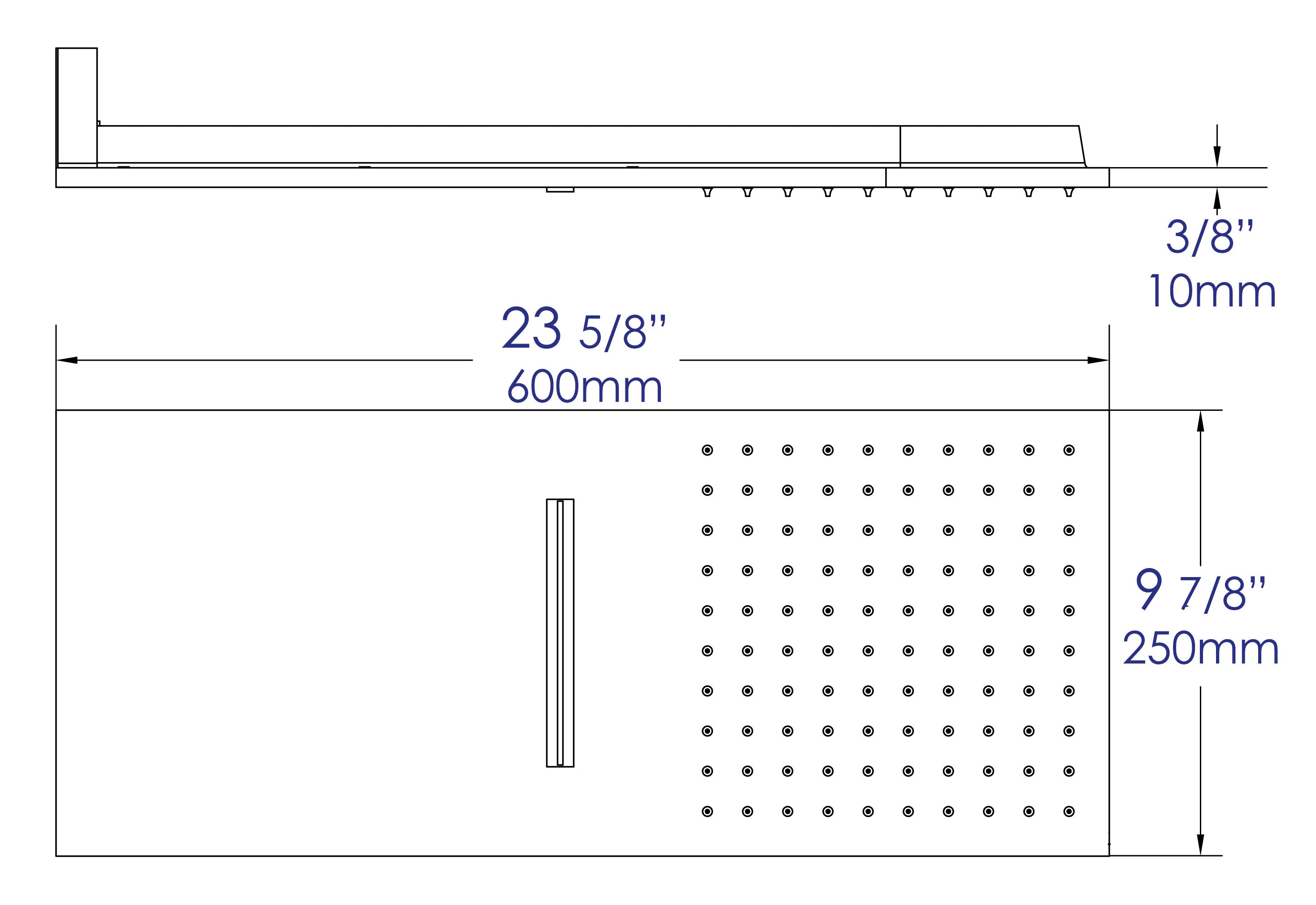 ALFI brand RAIN10SW 10" Wall-Mounted Square Waterfall Rain Shower Head