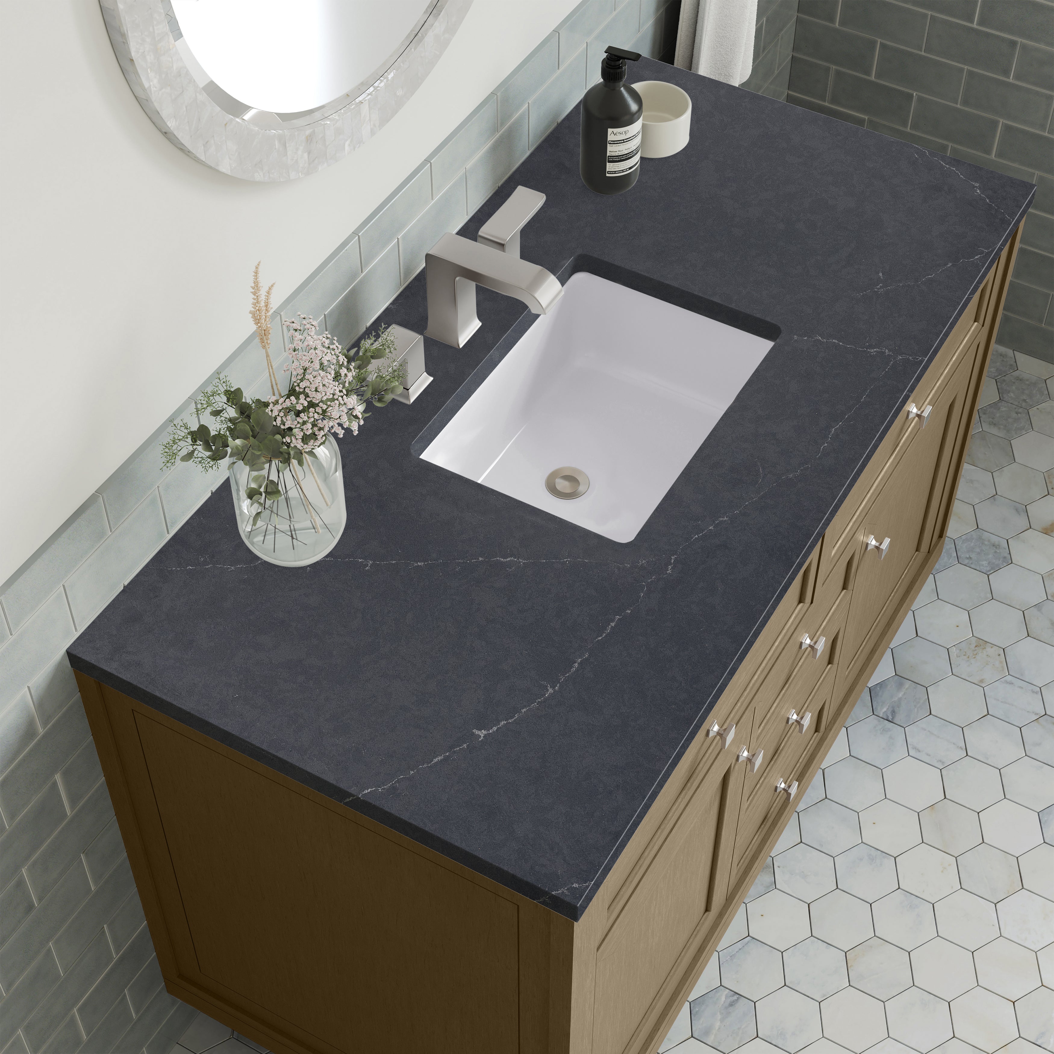 James Martin Chicago 48" Single Vanity in Walnut Whisper with 3cm Countertop